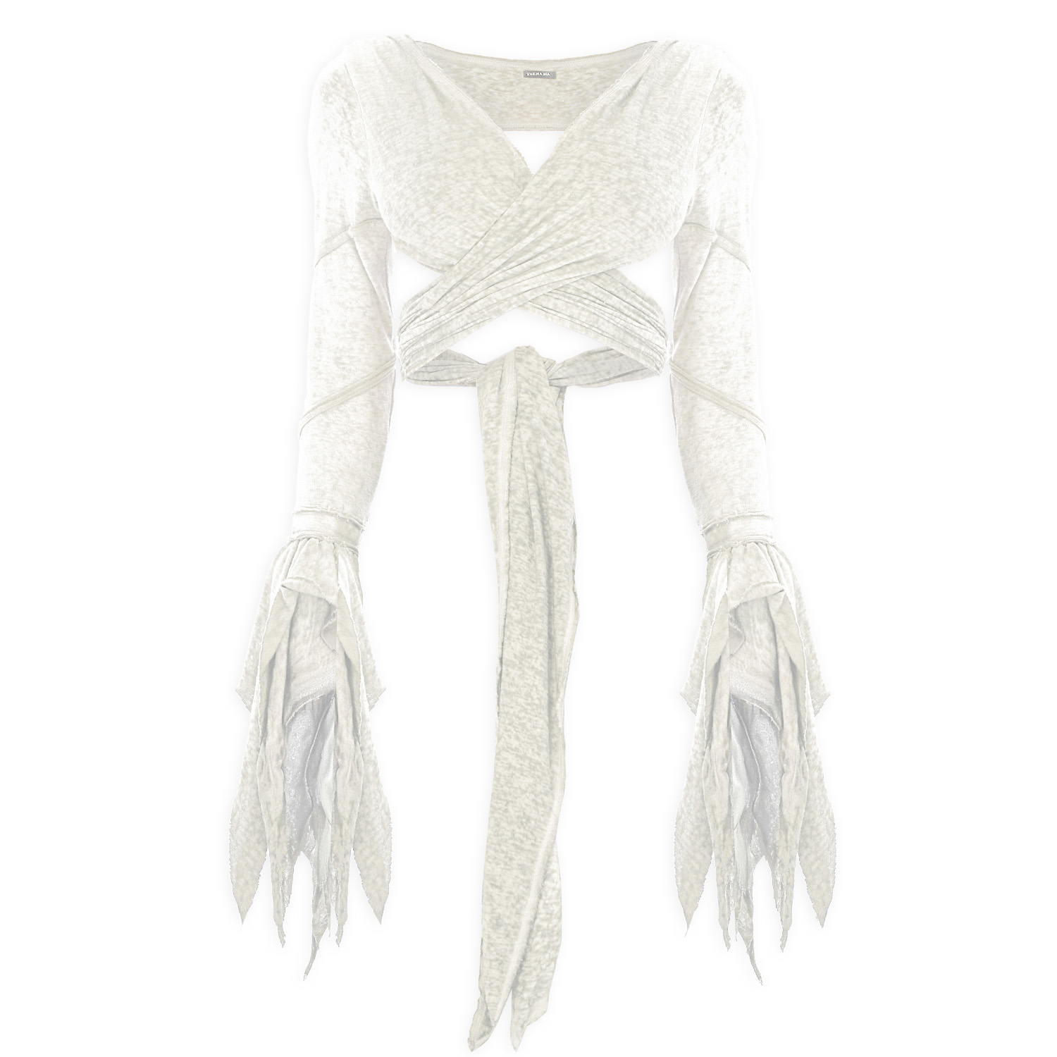 Zhenabia Selene Bolero White - Boho Women Open Back Long Sleeve Top