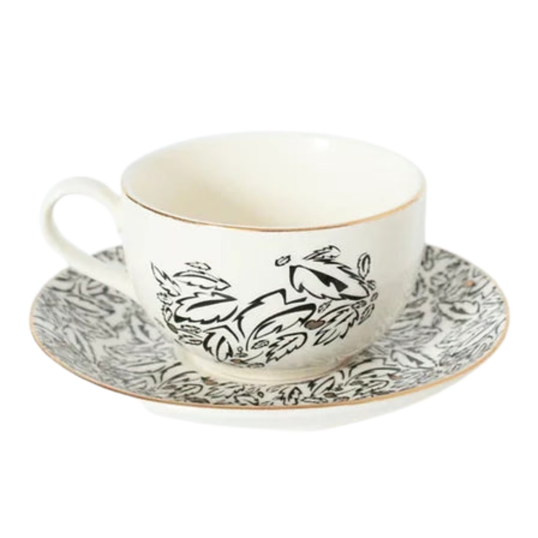 Black Cheshire Tea Cups Set Of 2 Milly Sands