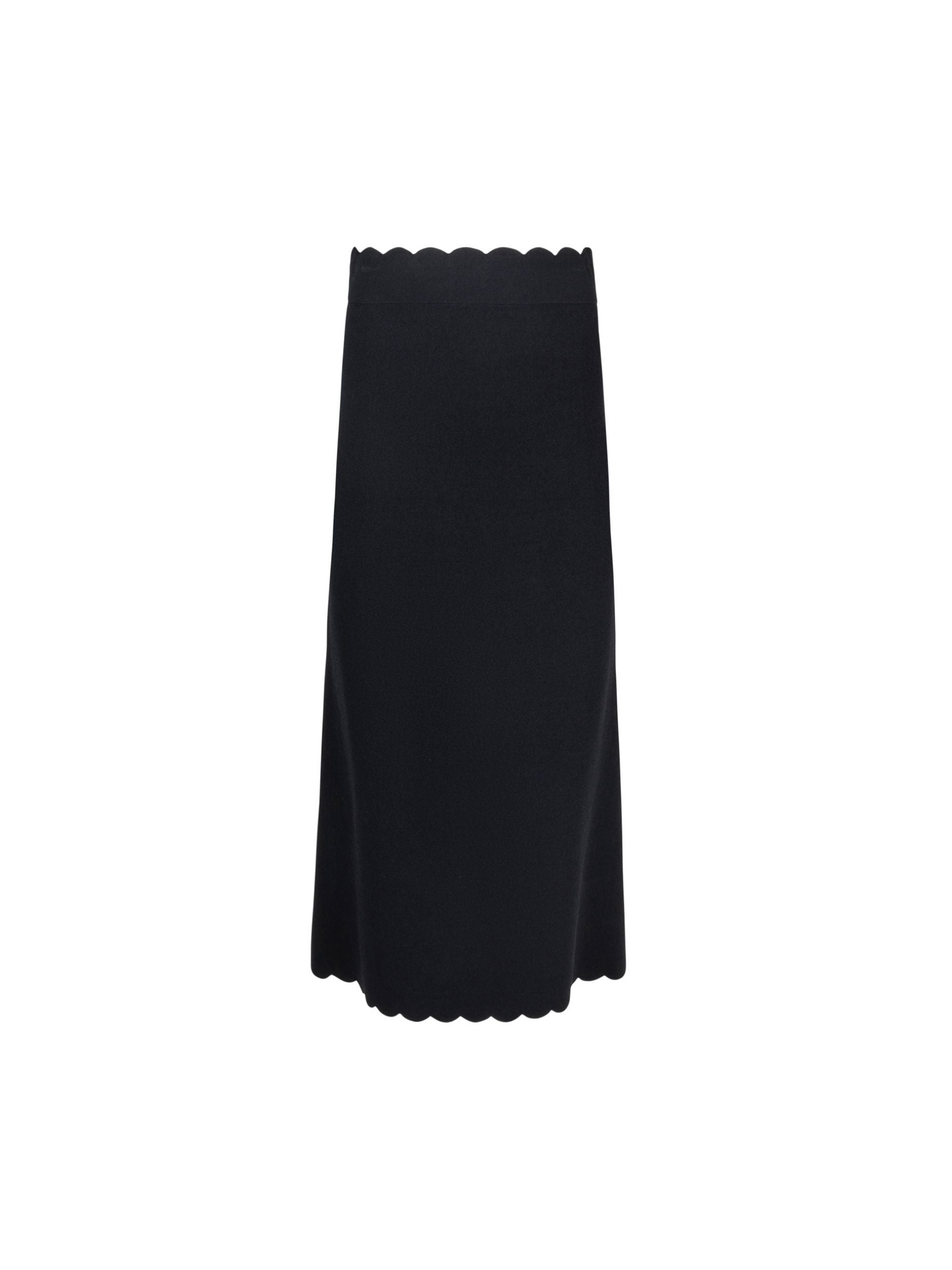 Ellie Makir Women's Black Scalloped Knit Skirt In Black