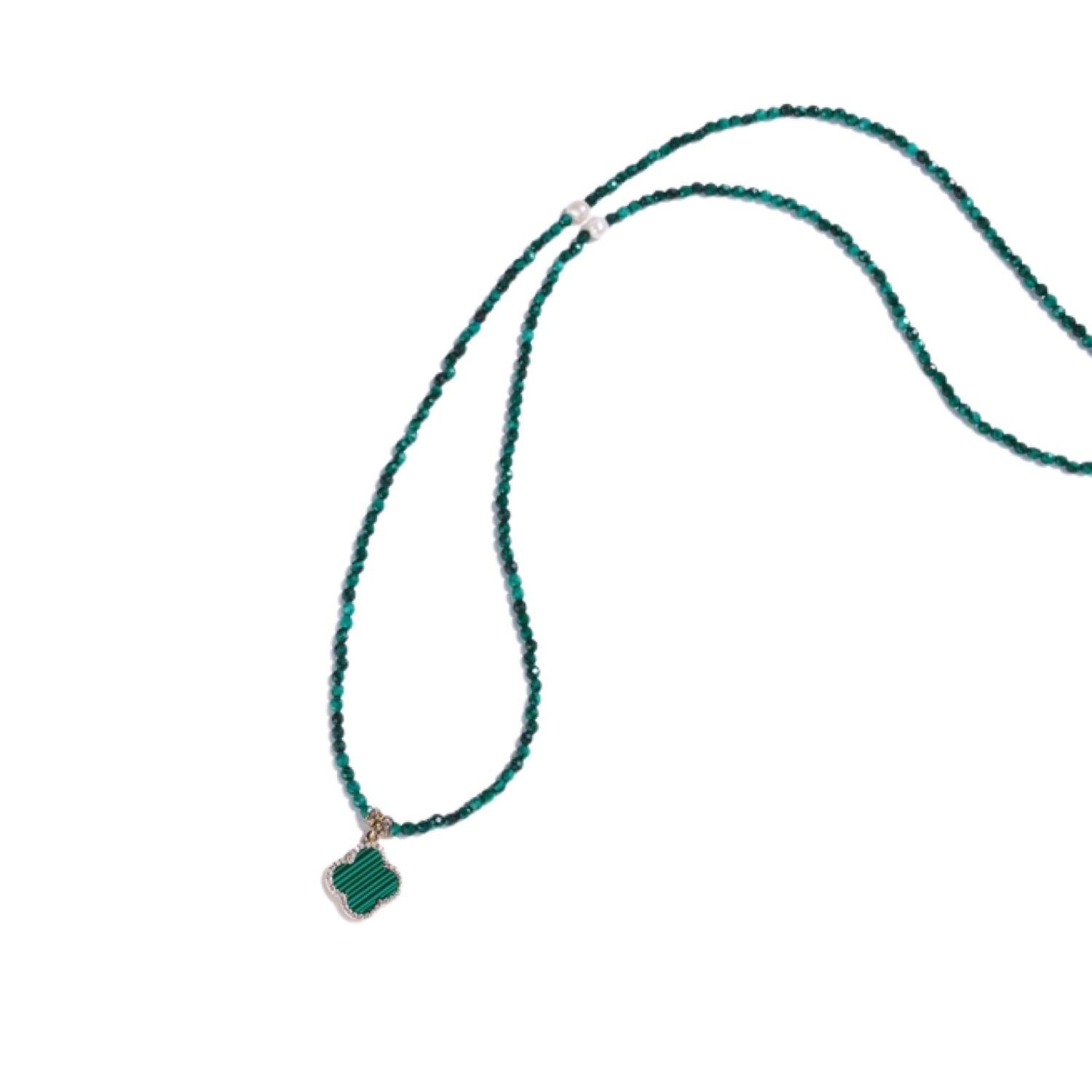 Urbane Jewelry Studio Men's Green Lucky Clover Necklace In Green