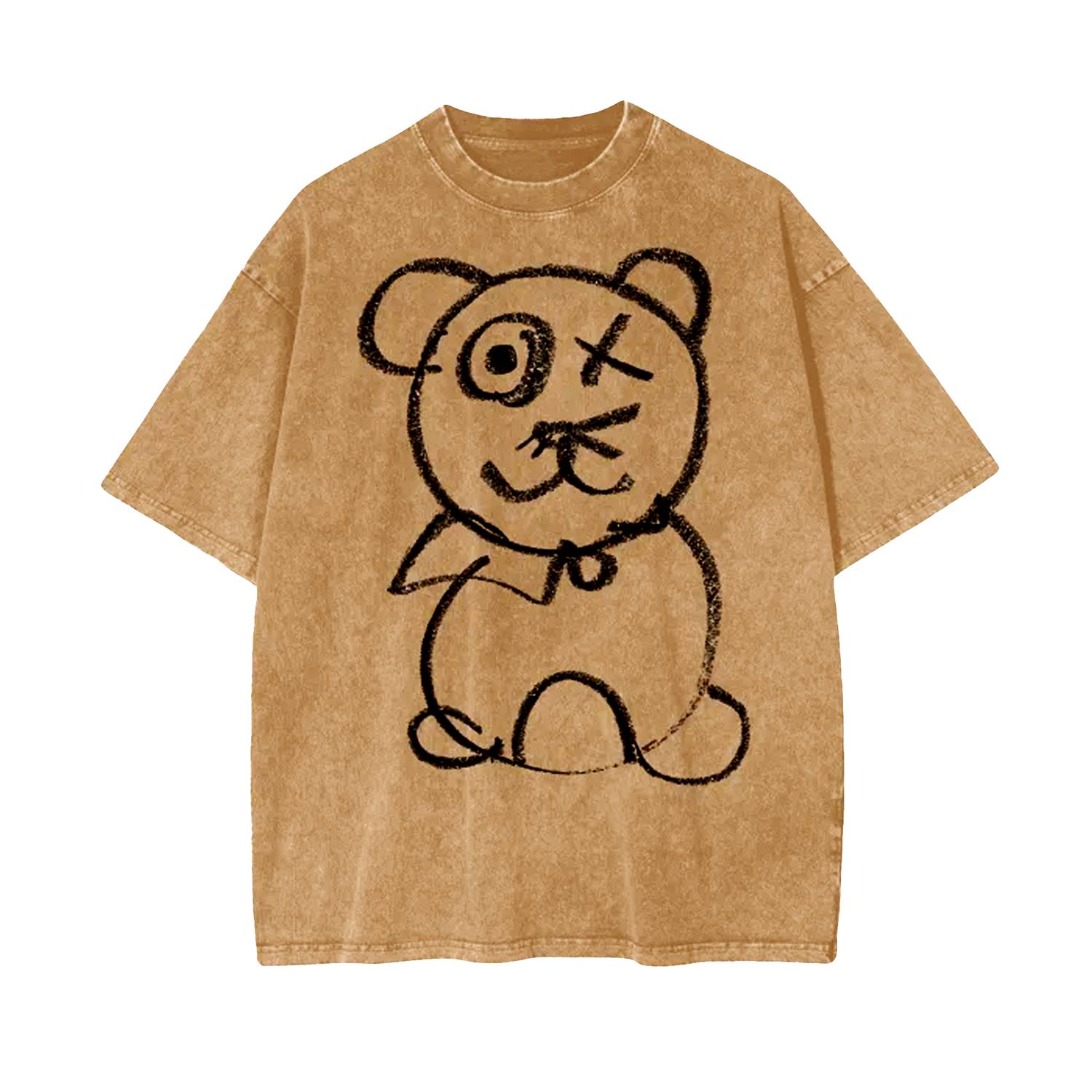 X Ilona Blue Women's Black / Brown / Neutrals Graffiti Bear Universal Mocha Tee
