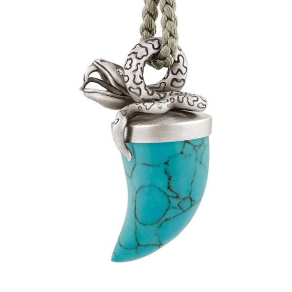 Gucci Snake Pendant Necklace With Turquoise Tusk