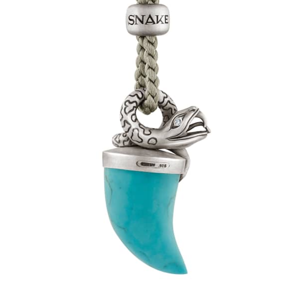 Gucci Snake Pendant Necklace With Turquoise Tusk