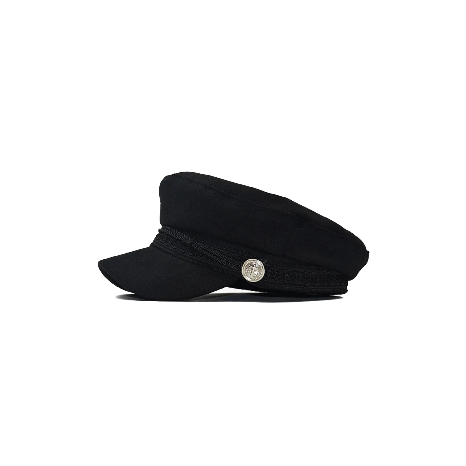 Chanel Joan Elkayam Women's Black Embroidered Trim Baker Boy Hat In Black