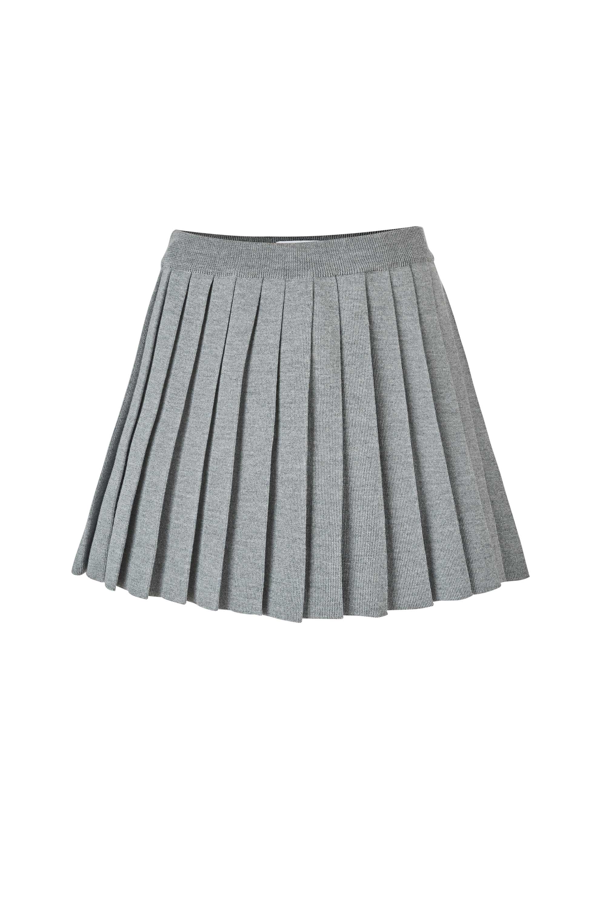 Salanida Women's Piccolo Pleated Merino Mini Skirt Grey In Gray