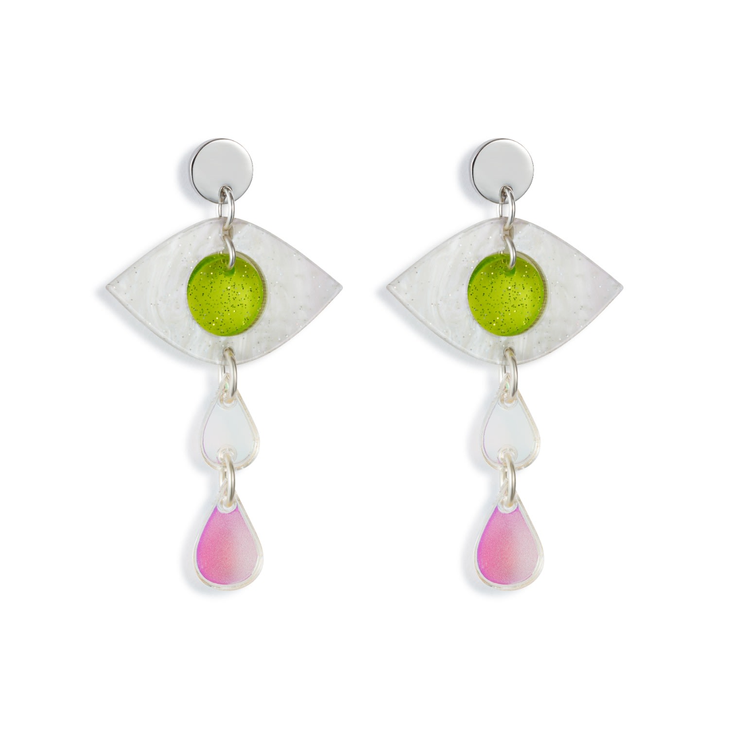 Women’s Eye Drop Earrings - Green Toolally