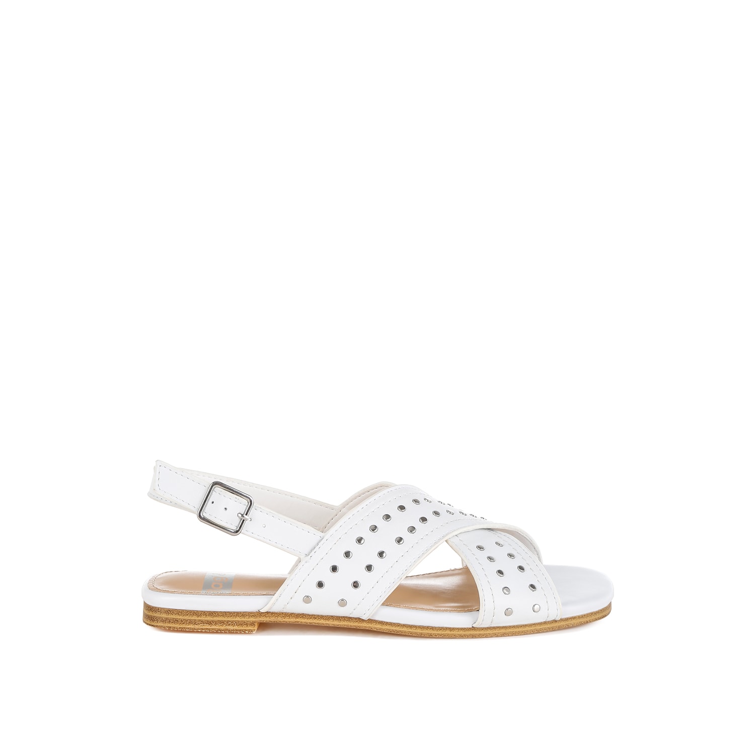 Rag & Co Women's Calluna Stud Embellished Buckled Flats In White In White