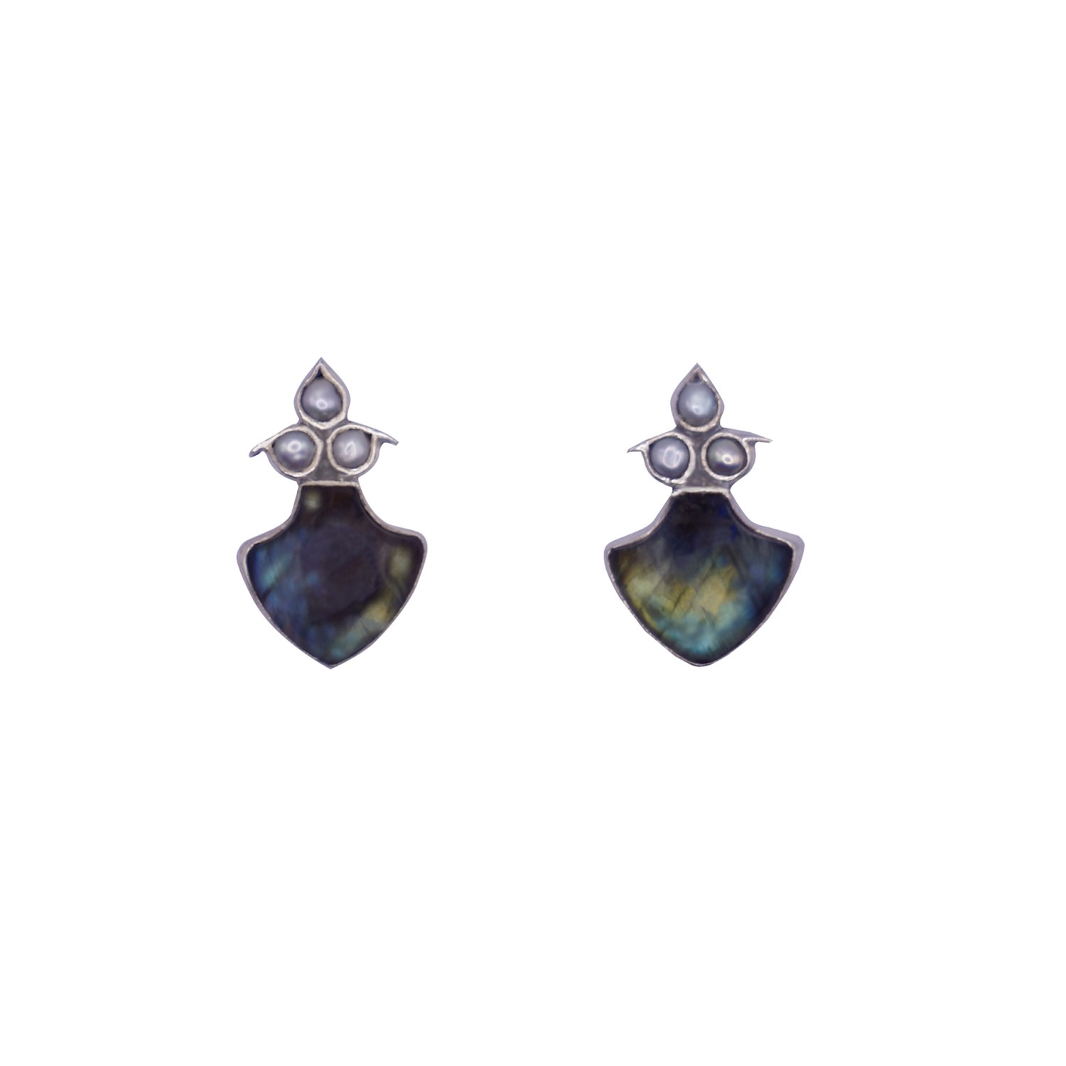 Women’s Rani Earrings Labradorite And Pearl Polki