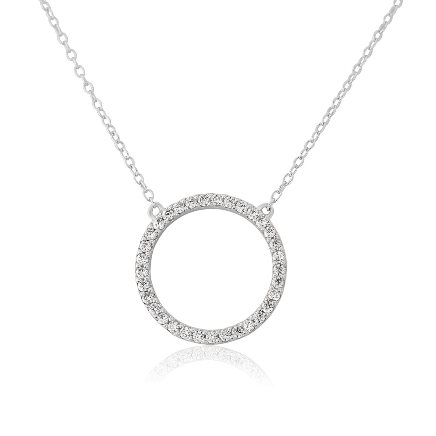 Women’s Chora Mini Circle Sterling Silver & Cubic Zirconia Necklace Auree Jewellery