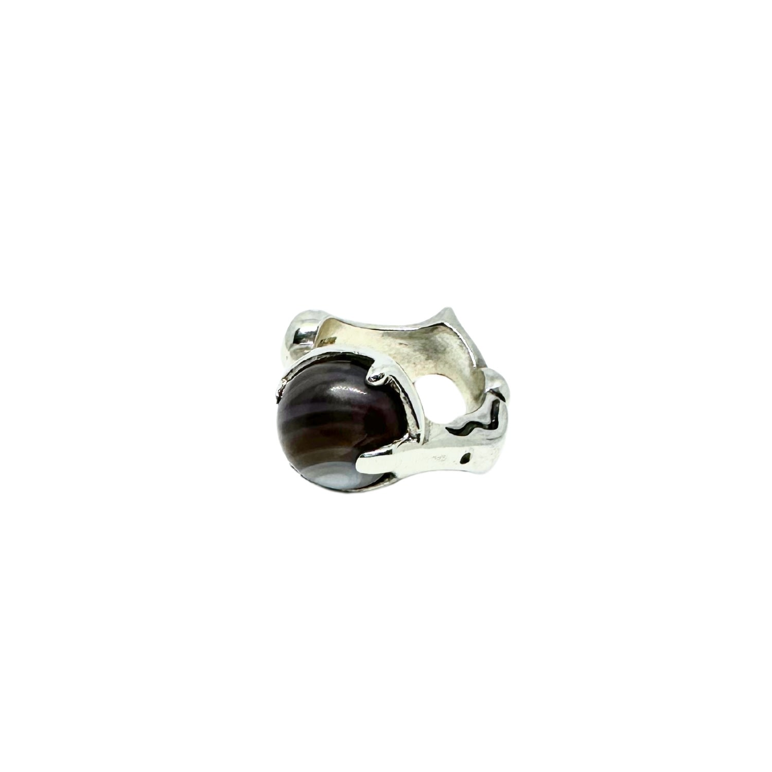 Tg-jewellery By Tamara Gervasio Women's Grey / Brown The Sculpture Silver Ring Agate In Multi