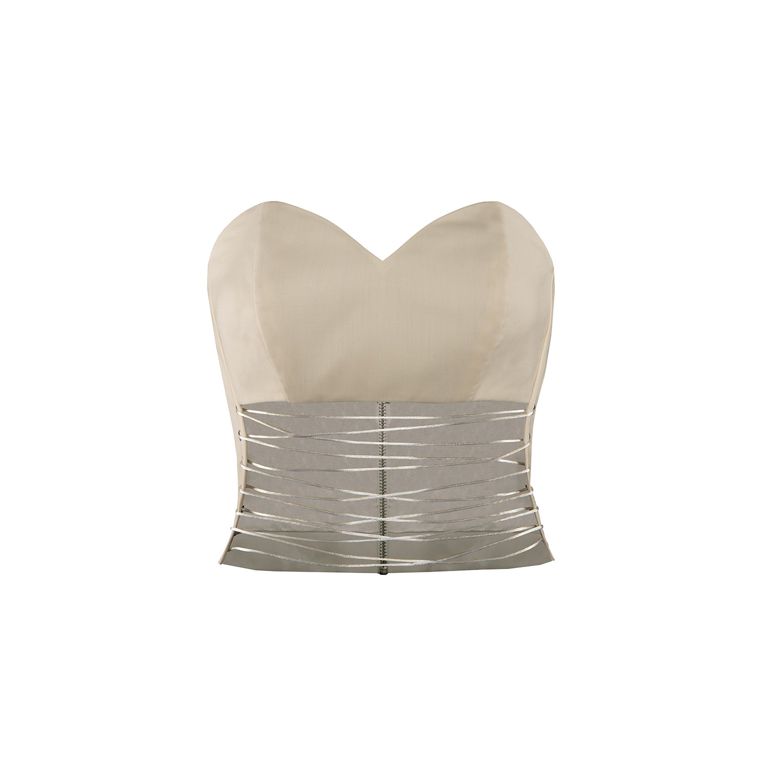 Vestiaire D'un Oiseau Libre Women's White Lace-up Corset Top In White