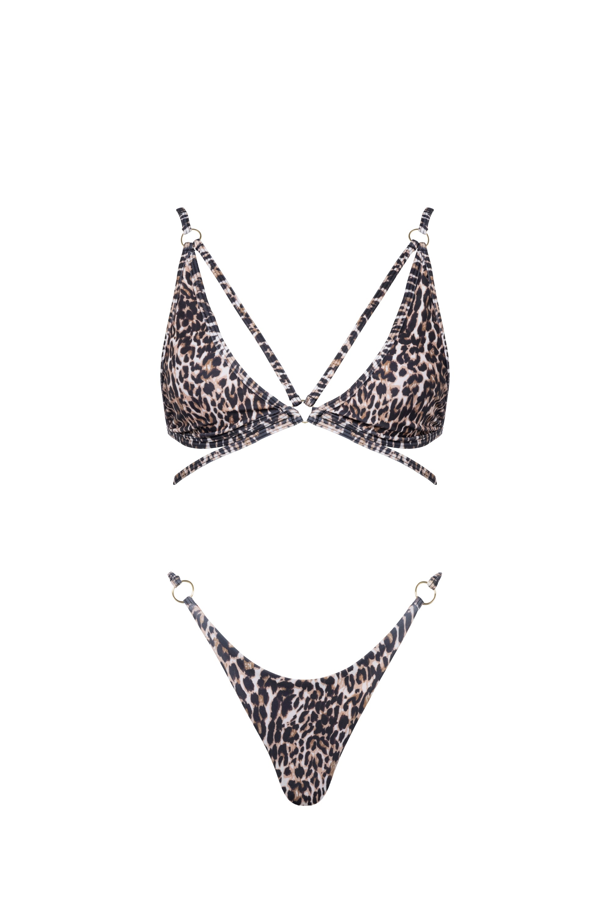 Women’s Brown Dulce Bikini Top In Leopard Small Viki Swim