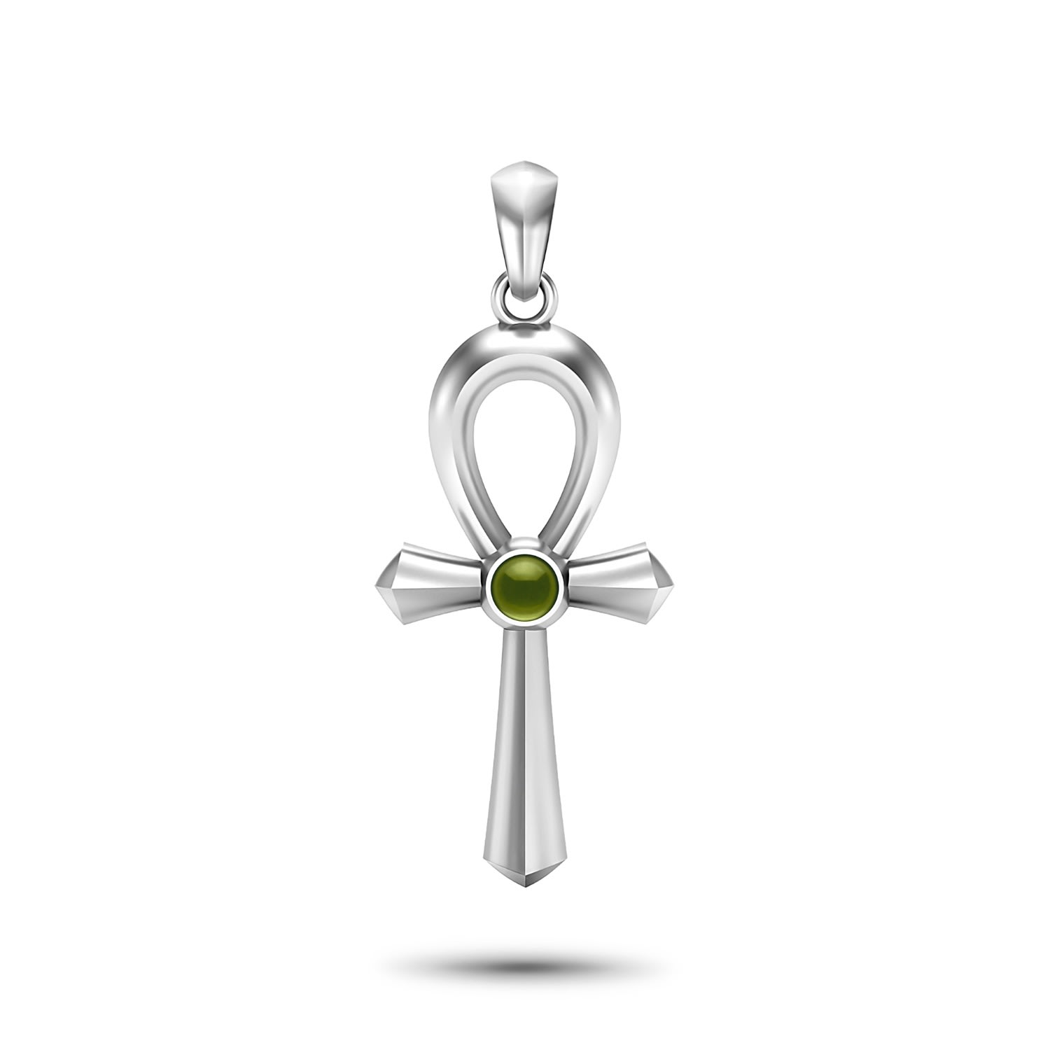 Rahul Patel Collection Men's Green / Silver Ancient Ankh Amulet With Peridot In Multi