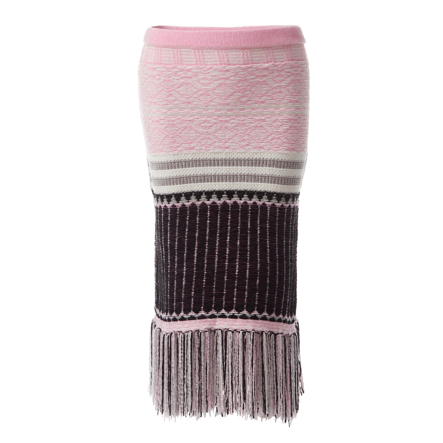 Women’s Black / White / Pink Fully Fashioning Elle Jacquard Knit Skirt Xs