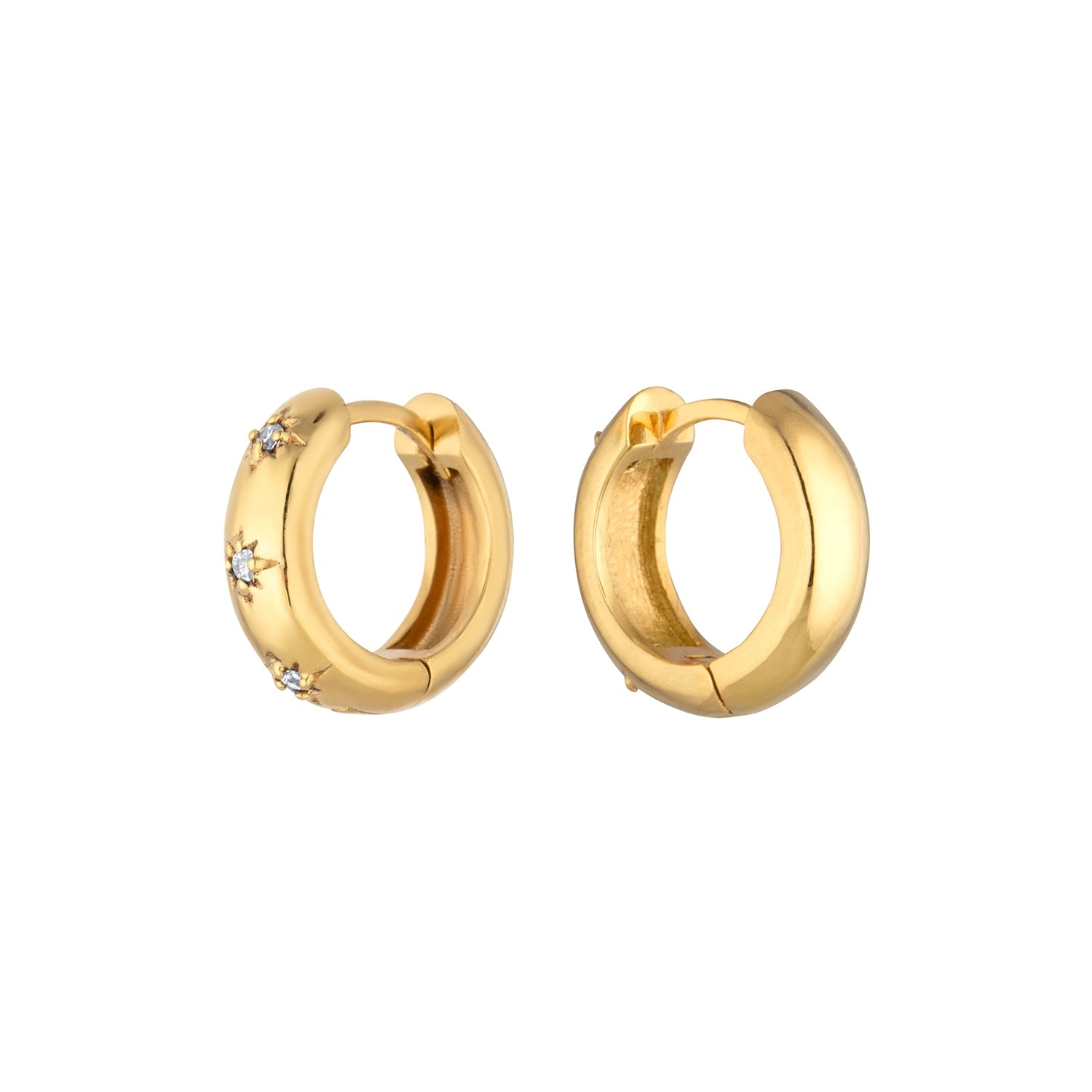 Women's Romy Reversible Huggies In Gold | Coco & Kinney