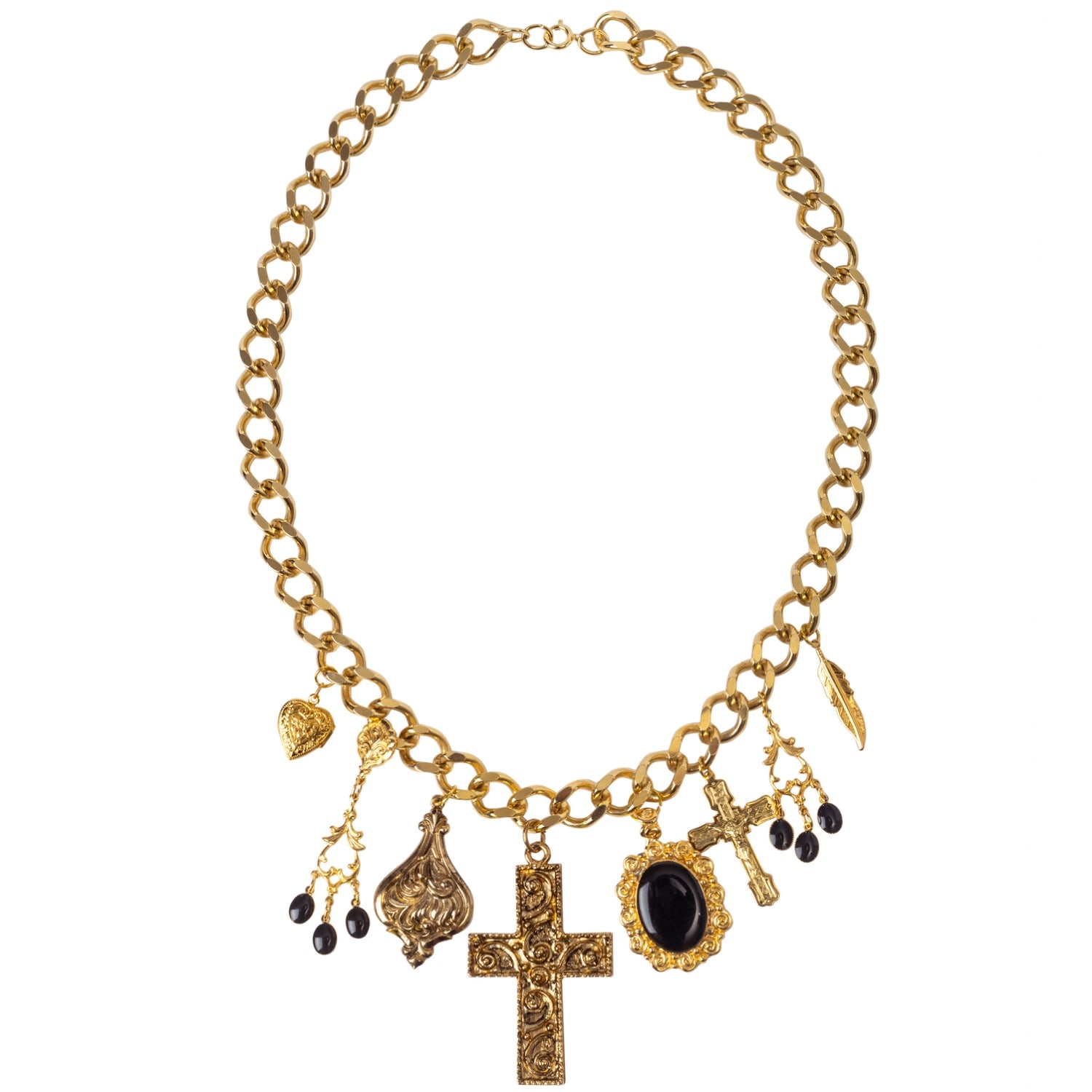 Caramel Vintage Jewellery Women's Vintage Gold Plated Maria Charm Necklace