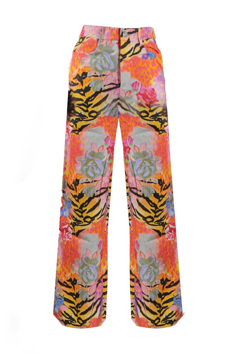 Women’s Hypnotize Straight Leg Jeans In Animal Print Xxs Elsie & Fred