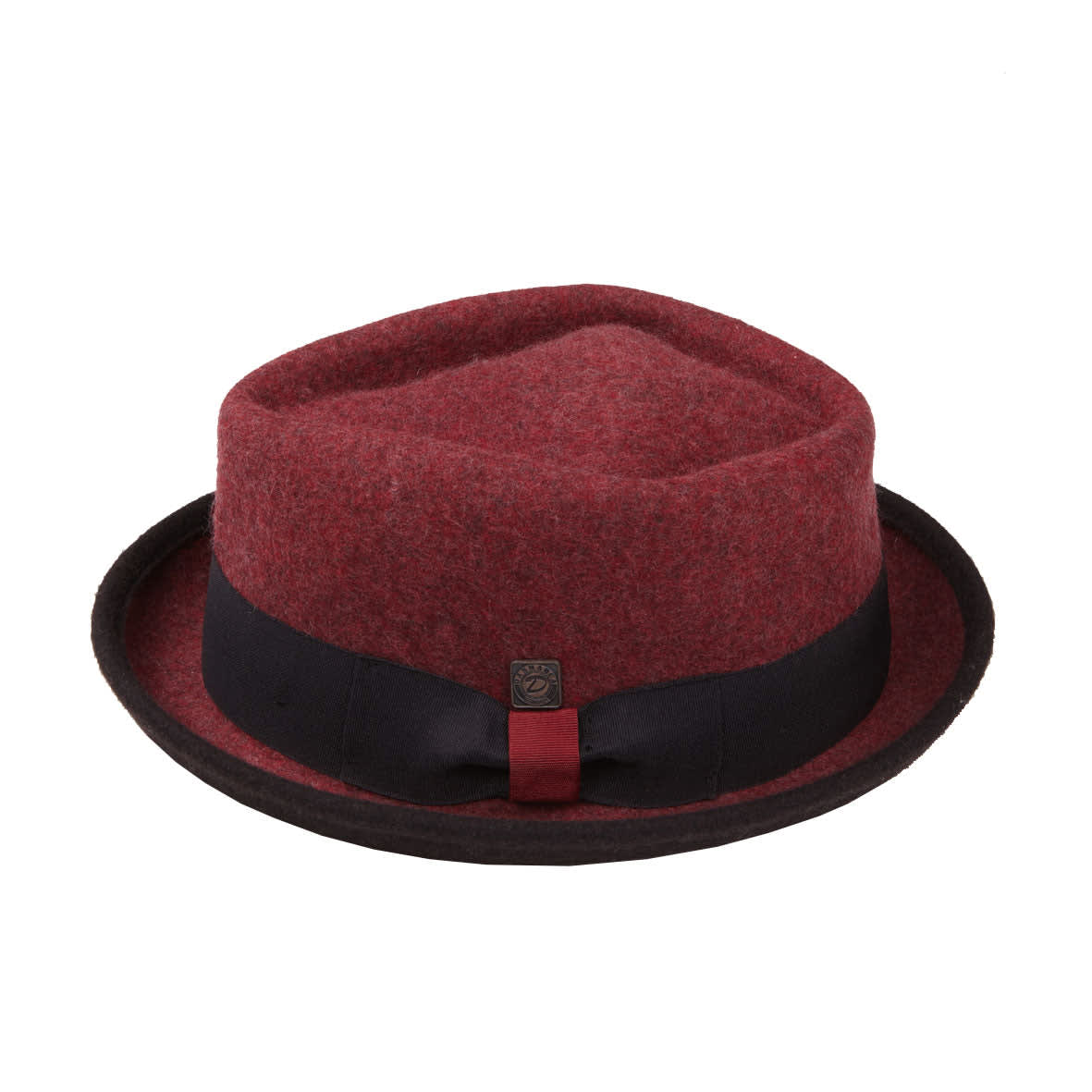 Jackson Burgundy Wool Felt Two Tone Porkpie Hat | Dasmarca Hats