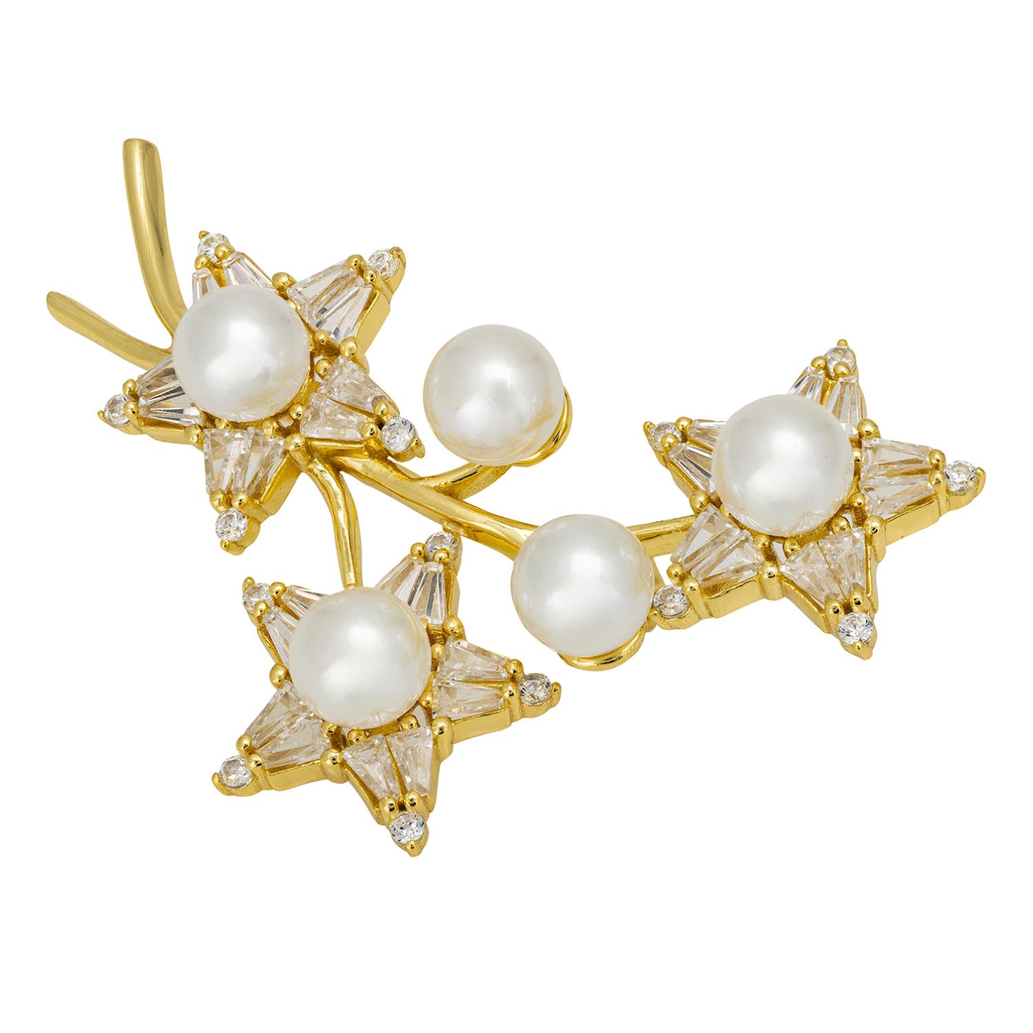 Women’s Gold / White Starry Night Pearl Brooch Gold Latelita