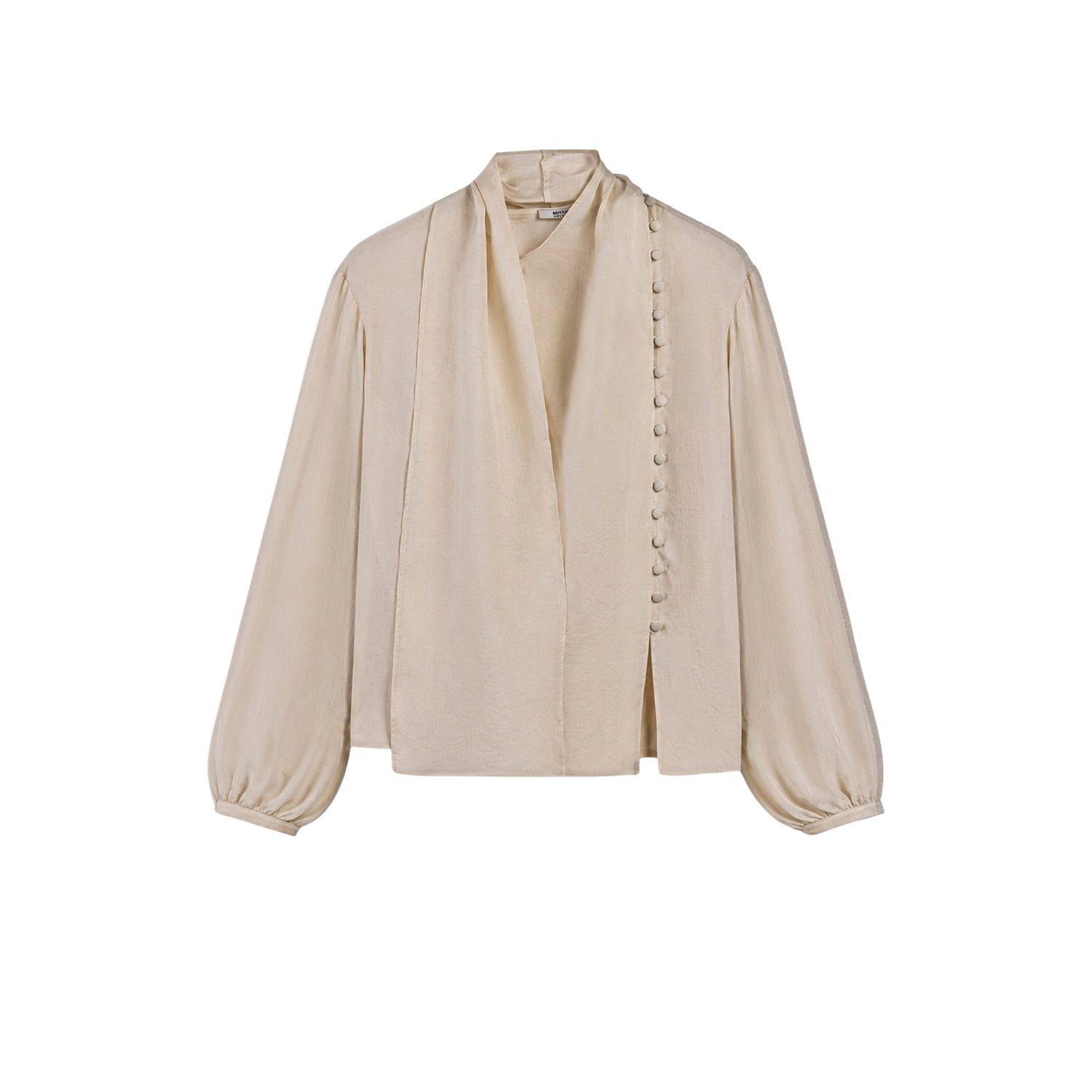 Nocturne Women's White Shawl Collar Blouse