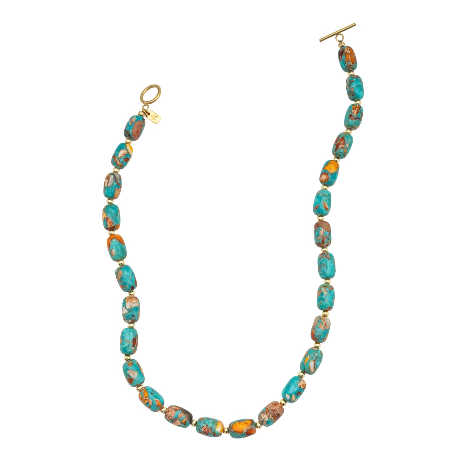 Starfish Project Women's Blue / Red Sierra Bloom Turquoise Emperor Stone Beaded Necklace