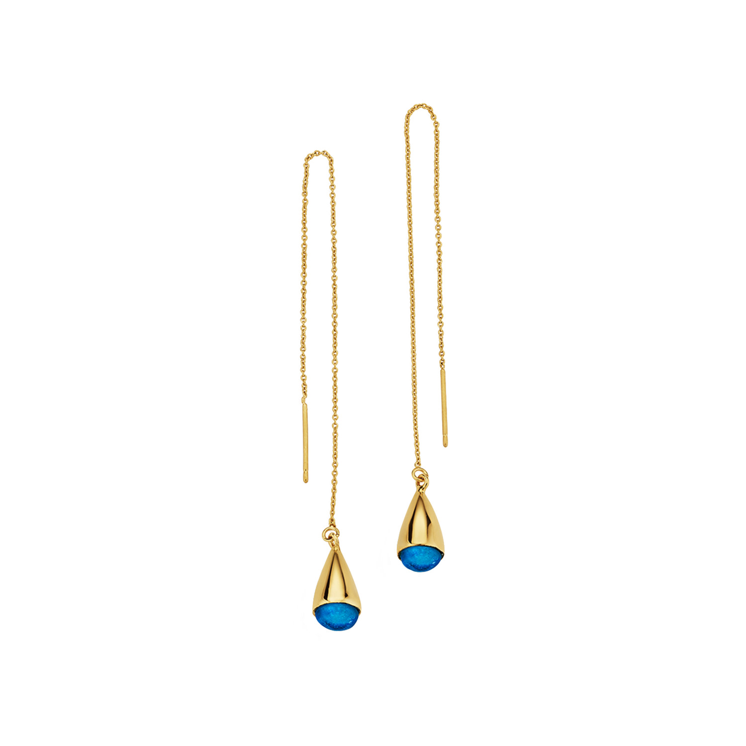 Soko Inc. Women's Gold Glass Dash Chain Threader Earrings