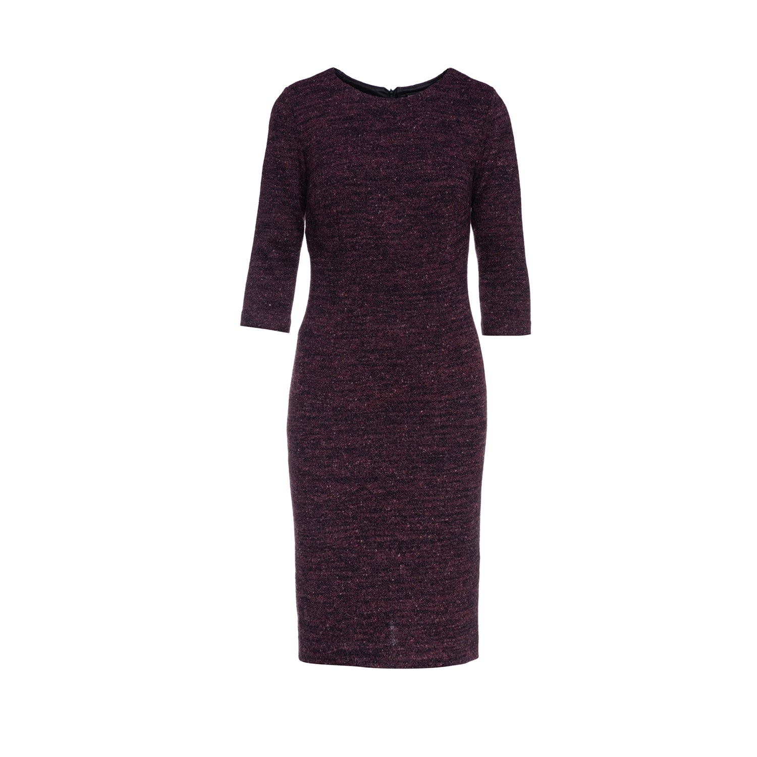 Women’s Pink / Purple Woollen Aubergine Winter Fitted Dress XXL Conquista