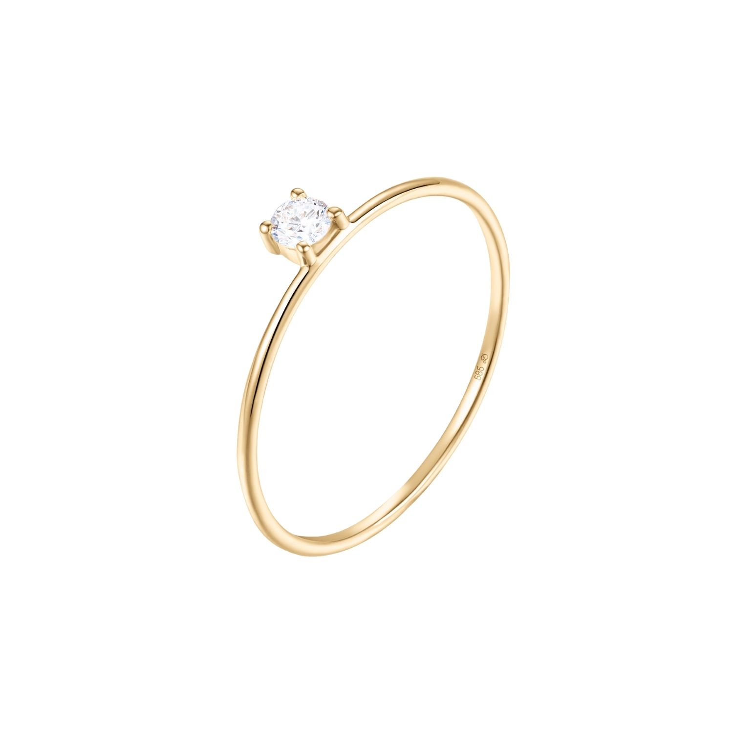 Dyamka Women's Diamond Solitaire Ring Yellow Gold In Gold