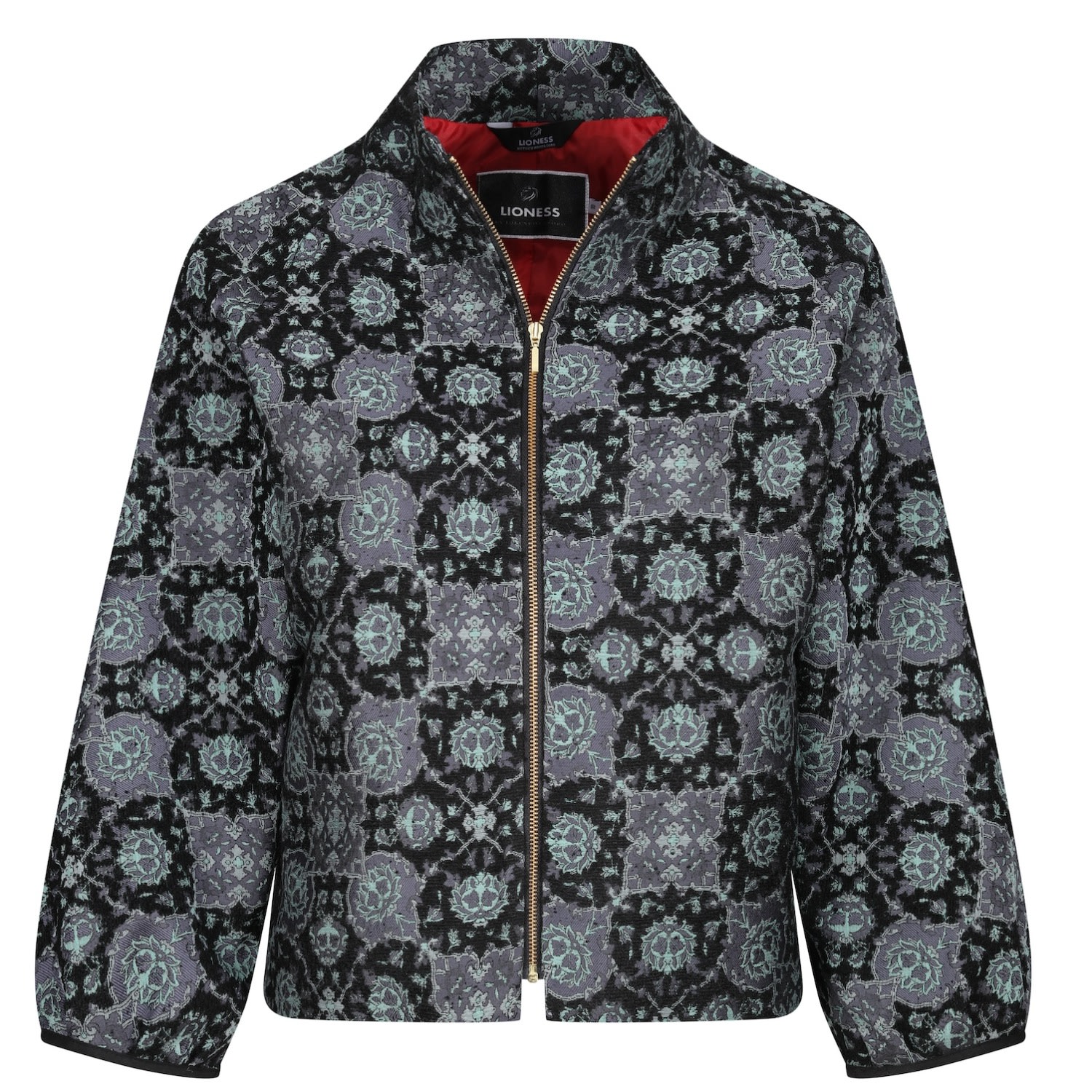 Women's Green / Black Black & Green Lion Pattered Jacket | Small | Lioness by Tf