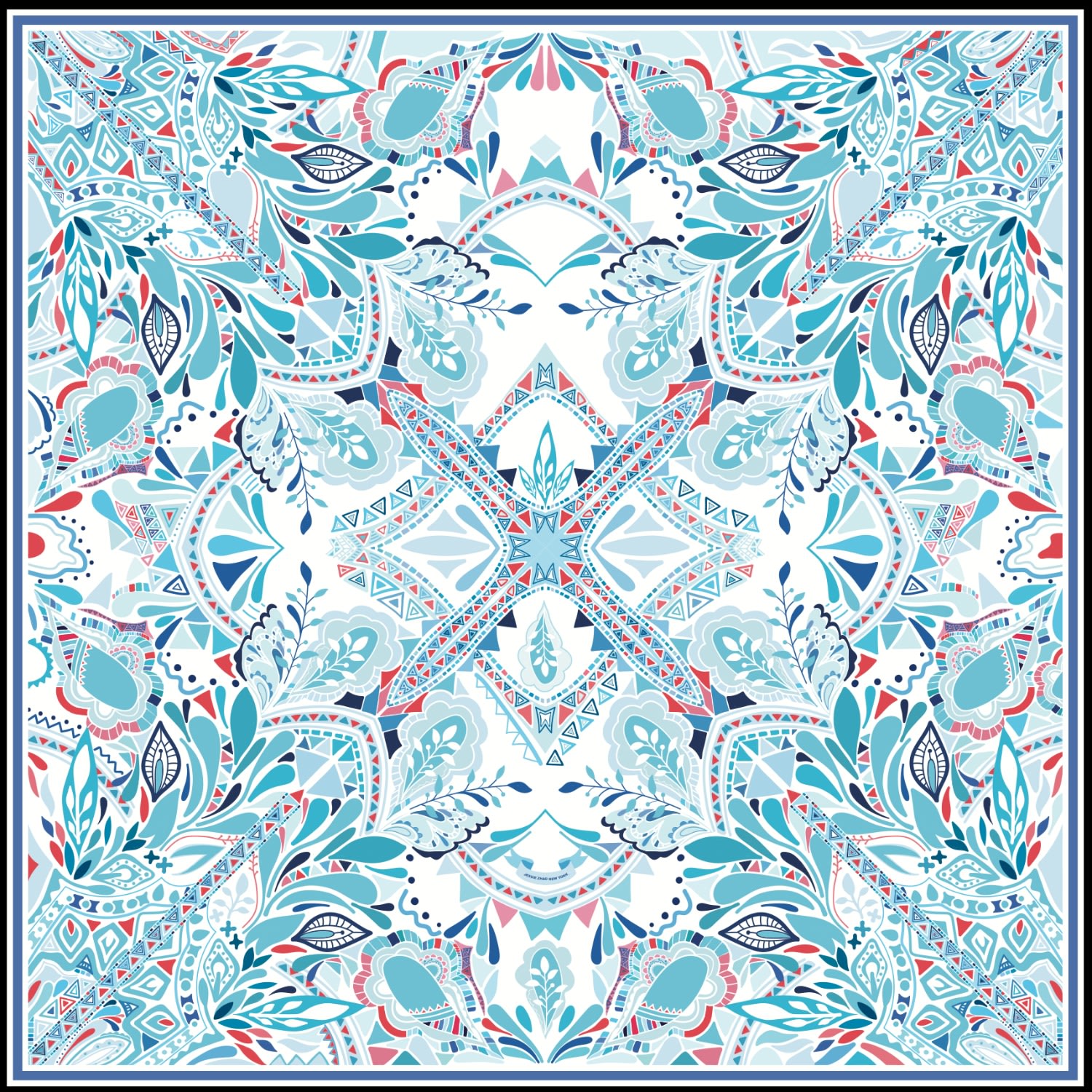 Jessie Zhao New York Silk Scarf Of The Ocean In Blue