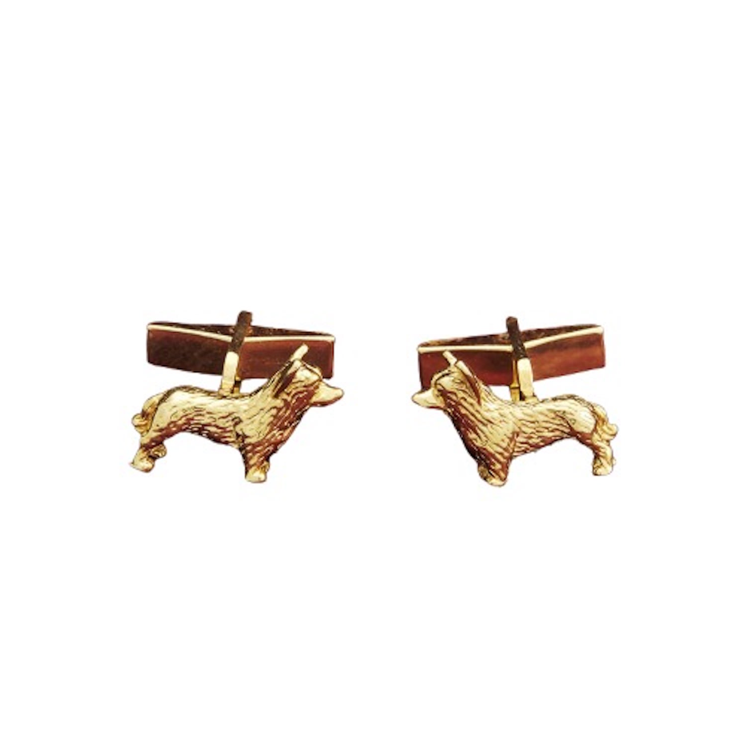 Simon Kemp Jewellers Men's Corgi Cufflinks In Eighteen Carat Gold On Silver