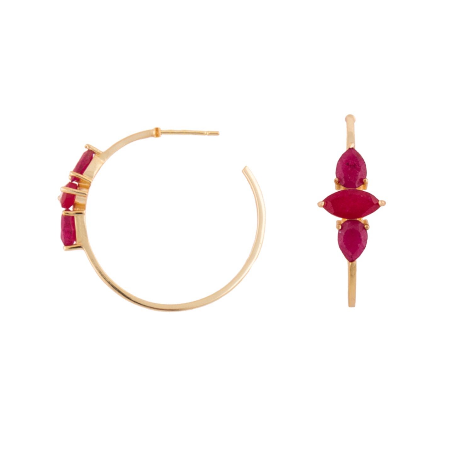 Women’s Red / Gold Ruby Kasia Hoops Lavani Jewels