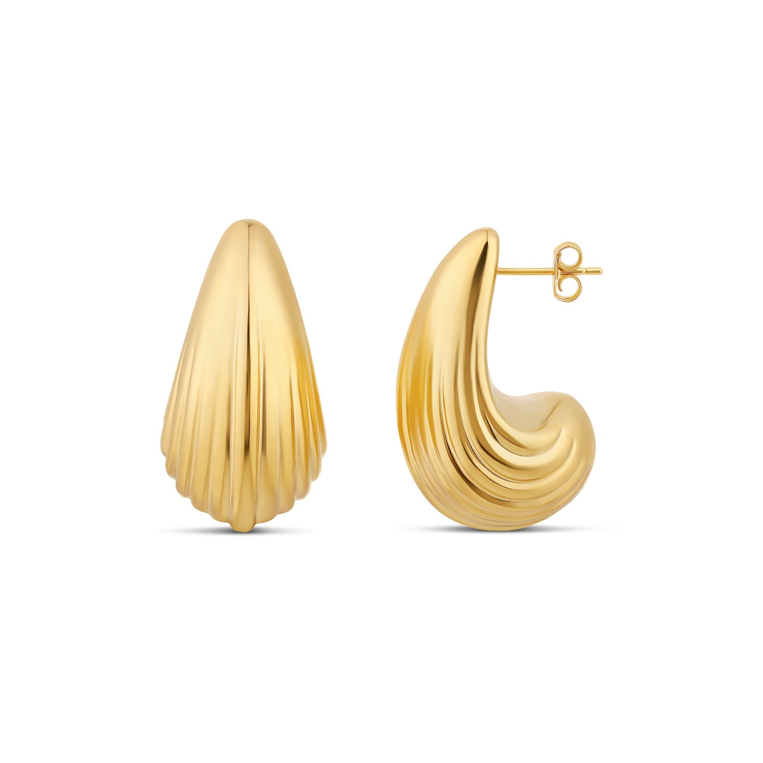Shymi Women's Gold Chunky Textured Tear Drop Earrings In Gold