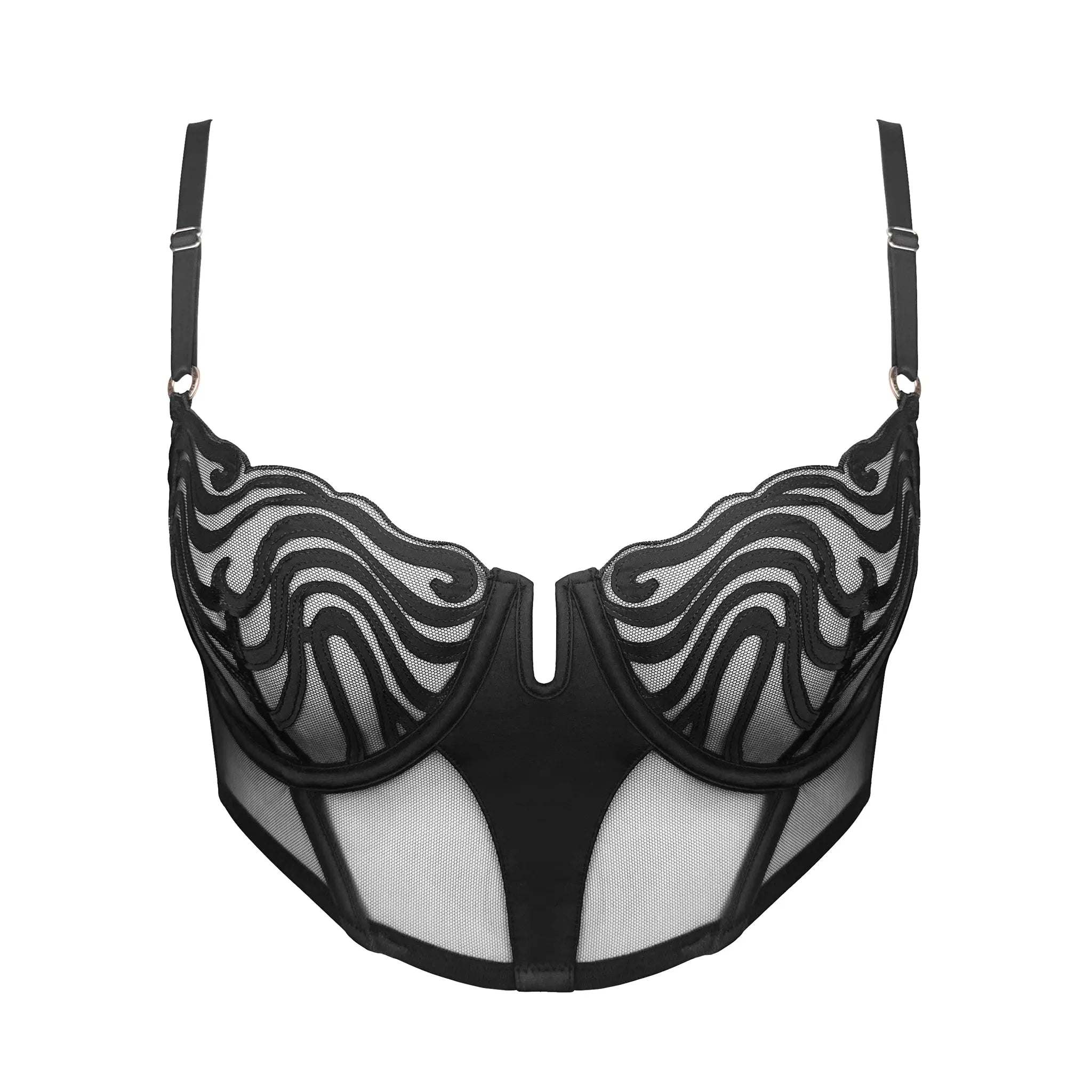 Monique Morin Lingerie Women's Echo Bustier Black In Black