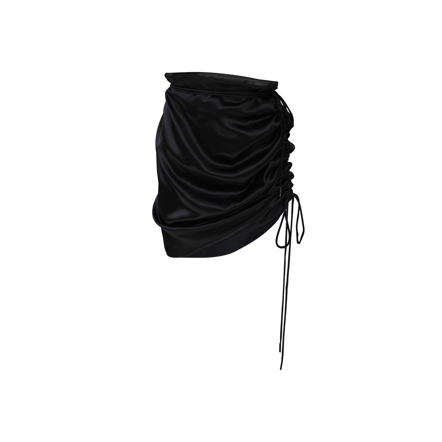 Women’s Mini Drawstring Skirt Black Small Olivia Darcy