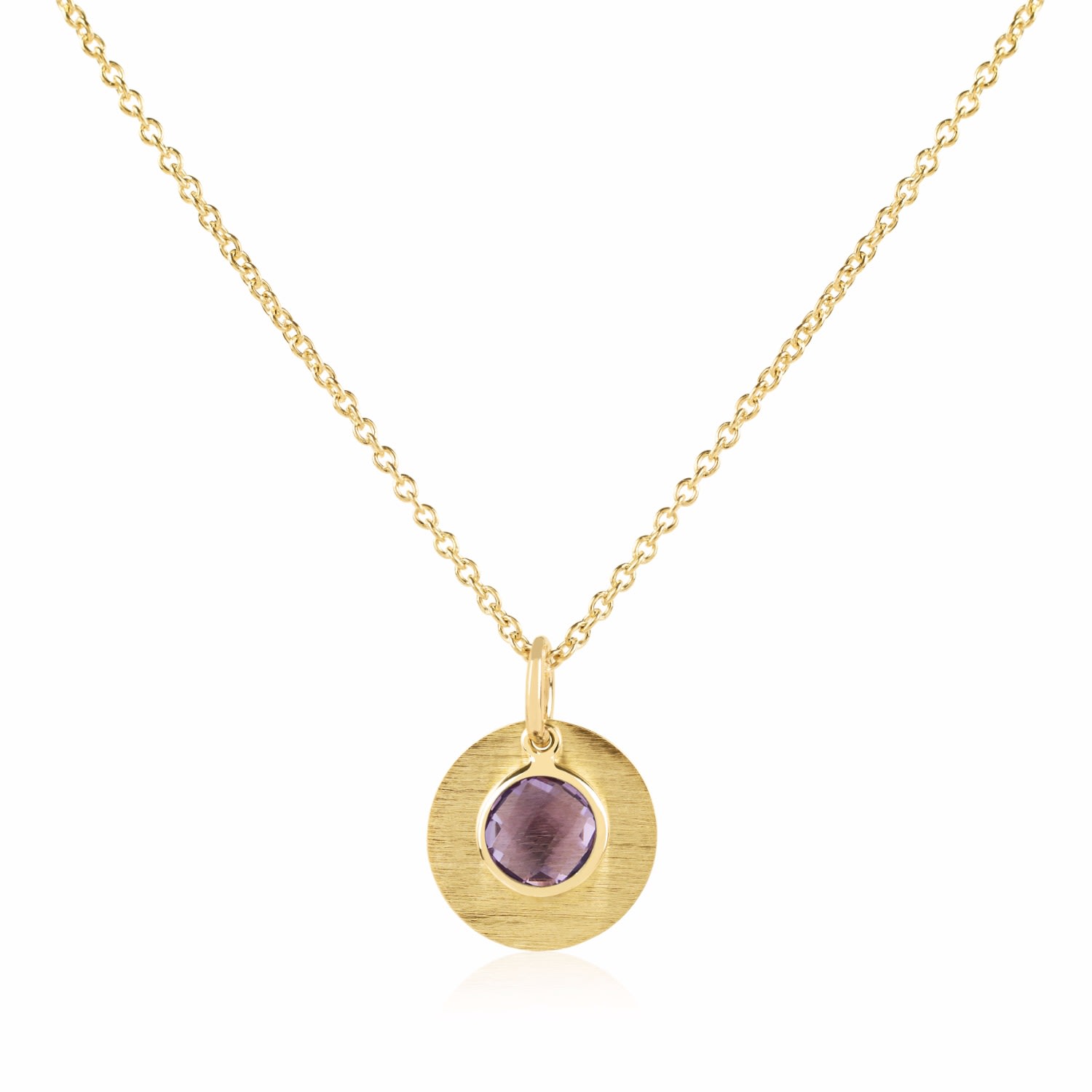 Auree Jewellery Women's Pink / Purple / Gold Bali 9ct Gold February Birthstone Necklace Amethyst