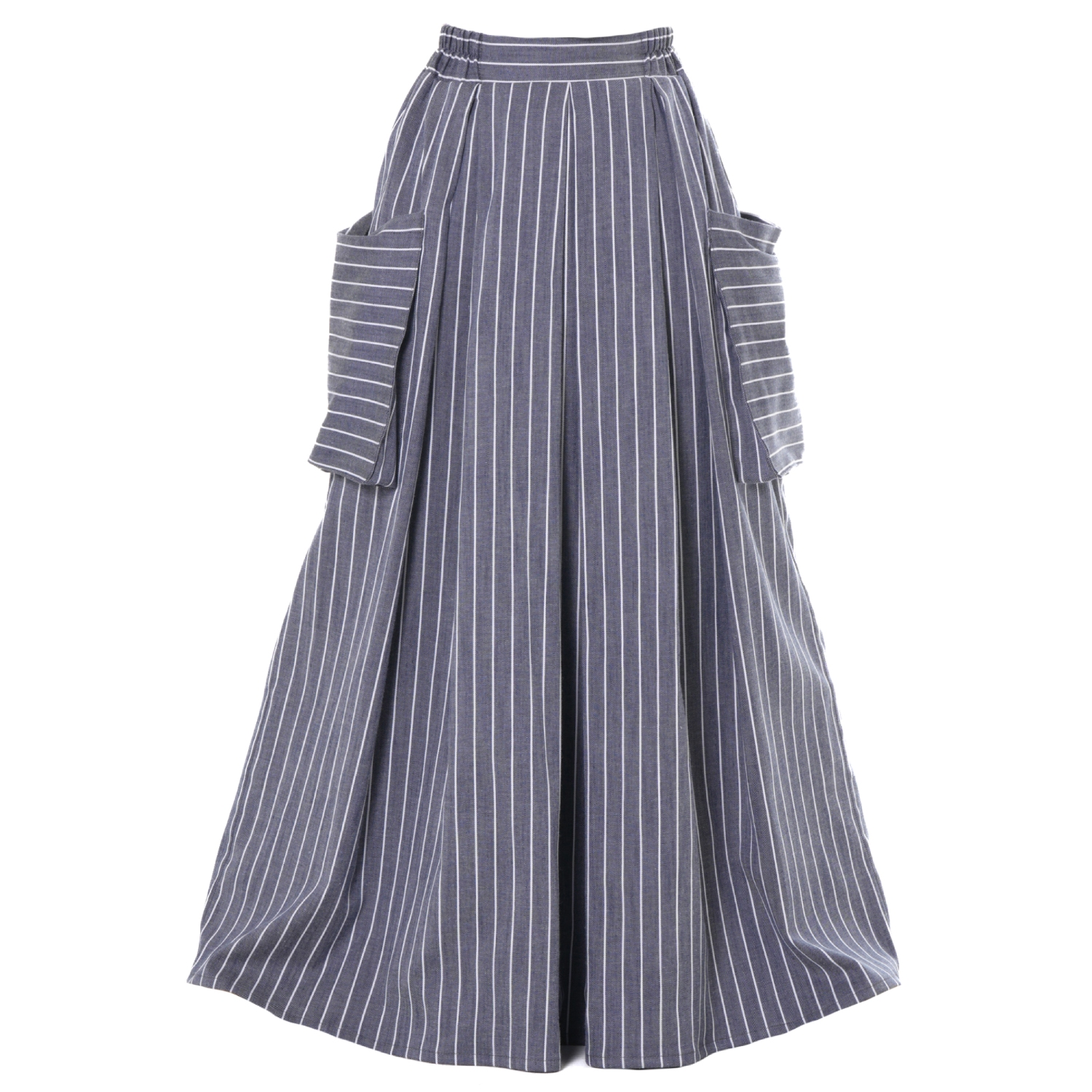 Maxi Striped Denim Skirt In Dark Blue | Metamorphoza | Wolf