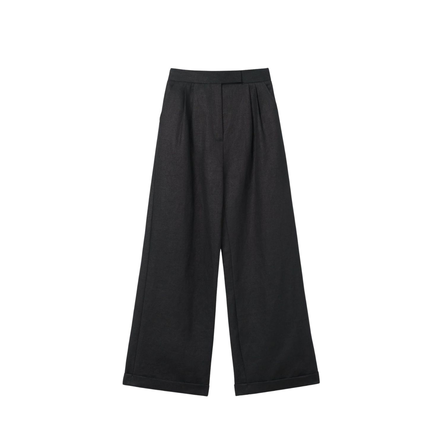 Dal The Label Women's Hemp Wide Leg Pants Black In Black