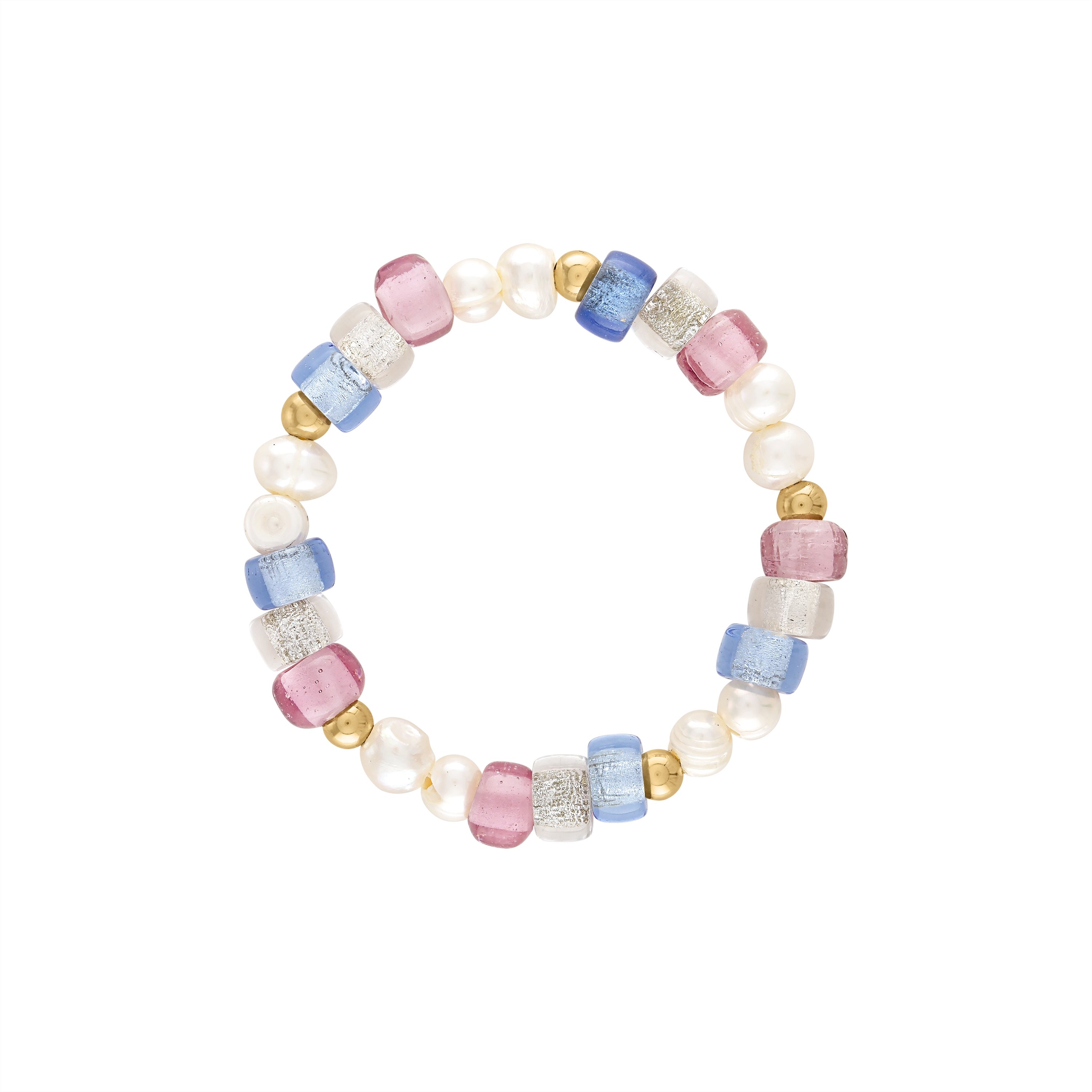 Olivia Le Astra Glass Bead Bracelet In White