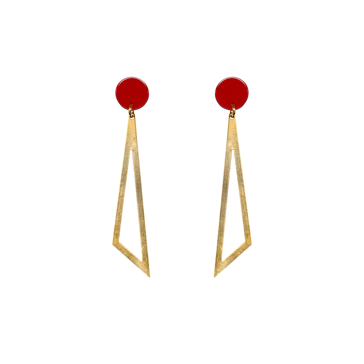 Women’s Red / Gold Brigitte Geometrical Red & Gold Earrings Ziolla Designs