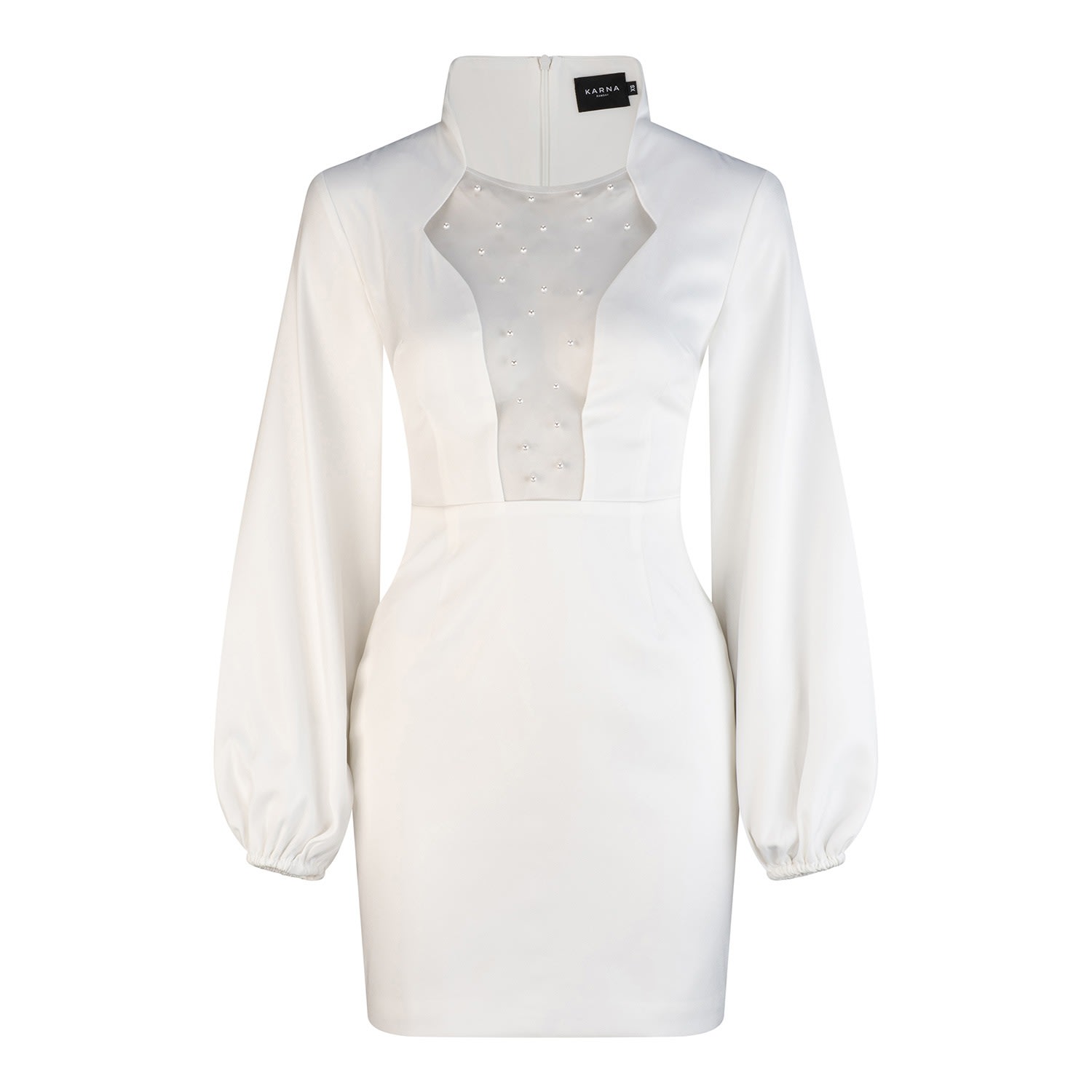 Women’s White Pearl Mesh Paris Dress Small Karna Ramsay