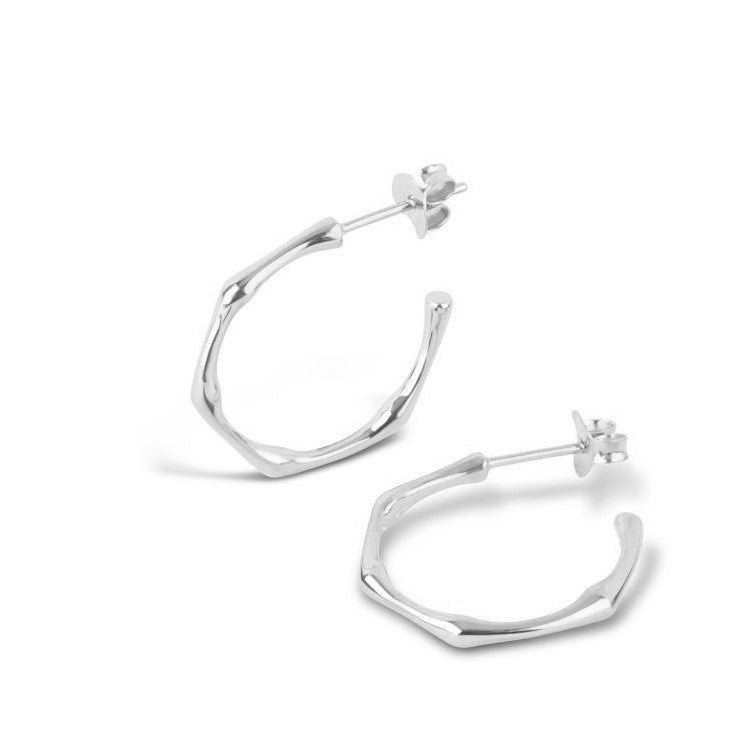 Women’s Bamboo Hoop Earrings In Silver Gold Trip