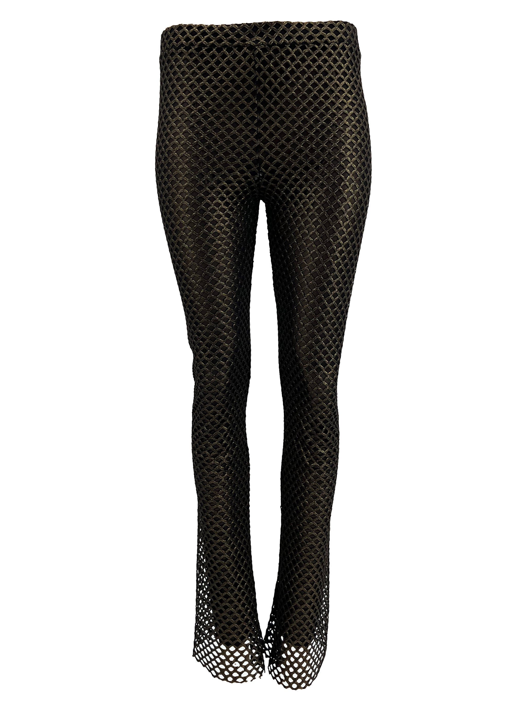 Monzlapur New York Women's Metallic Mermaid Leggings- Gold