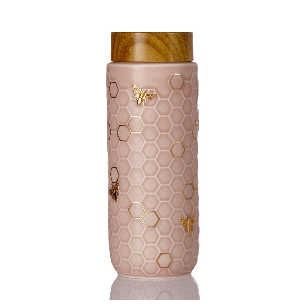 Rose Gold / Gold Honey Bee Travel Mug 16 Oz - Pink And Hand- Gold, Rose Gold Acera