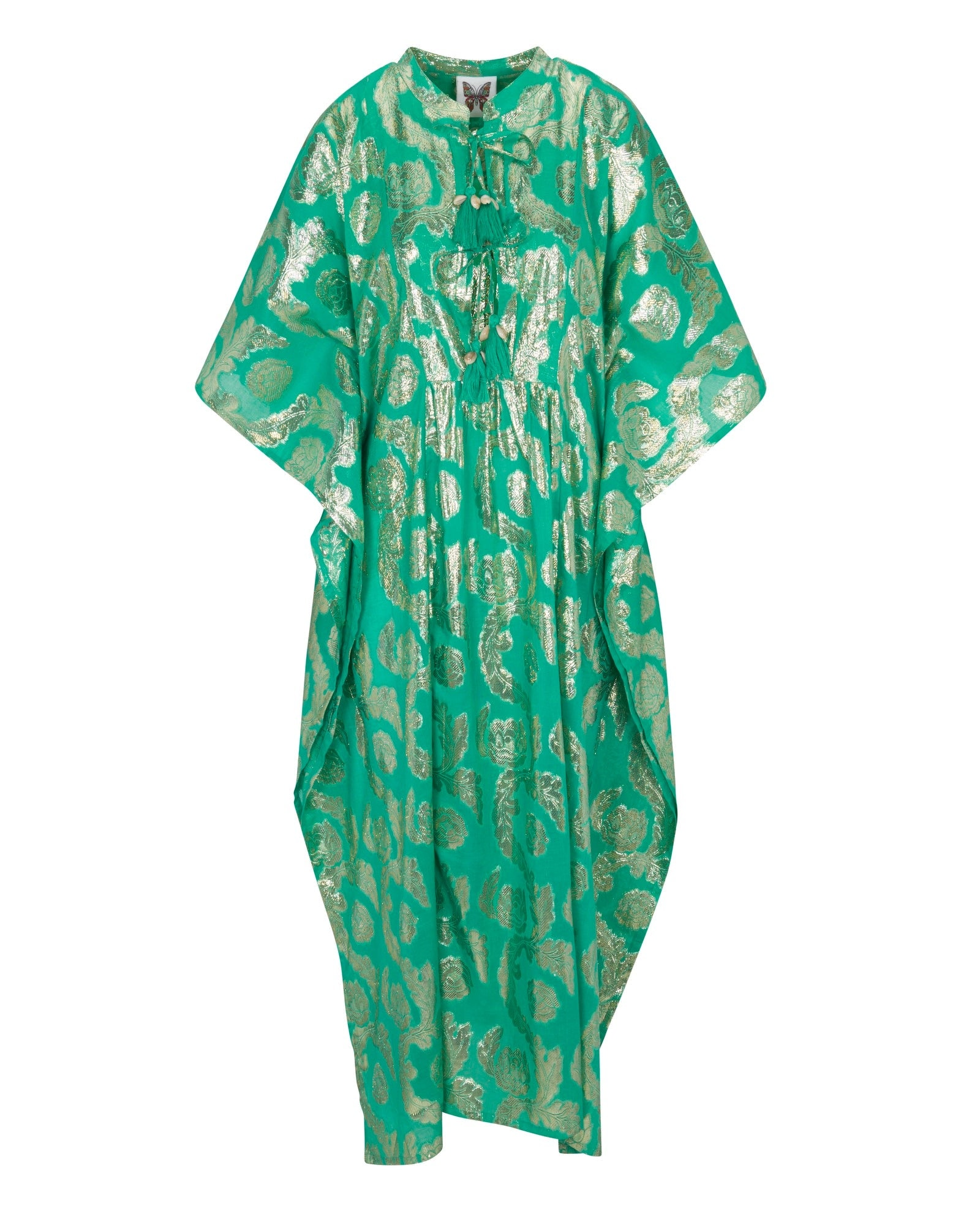 Meghan Fabulous Women's Gold / Green Palm Springs Caftan Maxi Dress - Jade/gold In Gold/green