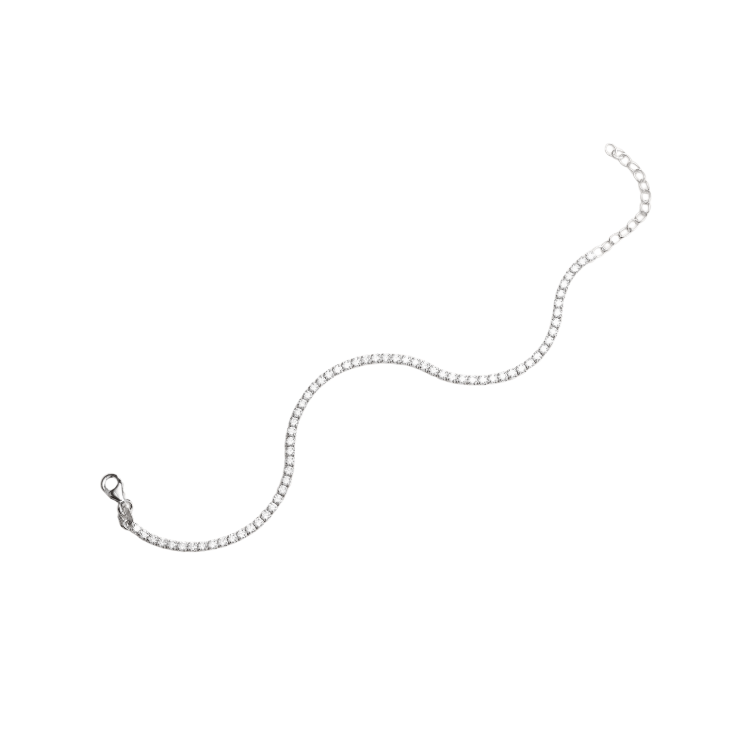 Spero London Women's Sterling Silver Adjustable Tennis Bracelet - 2mm In Silver