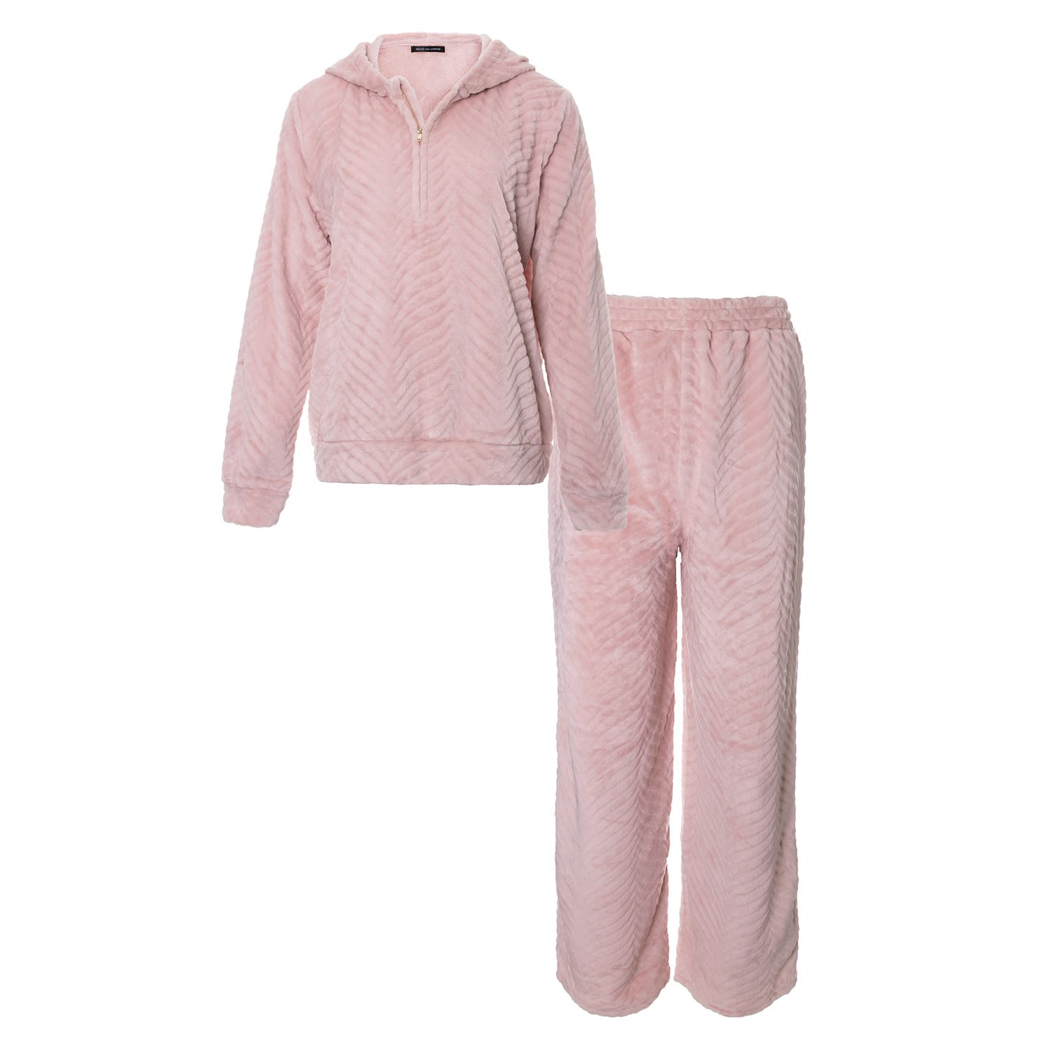 Pink / Purple Cosy Chevron Co-Ord Lounge Suit In Rose Extra Small Pretty You