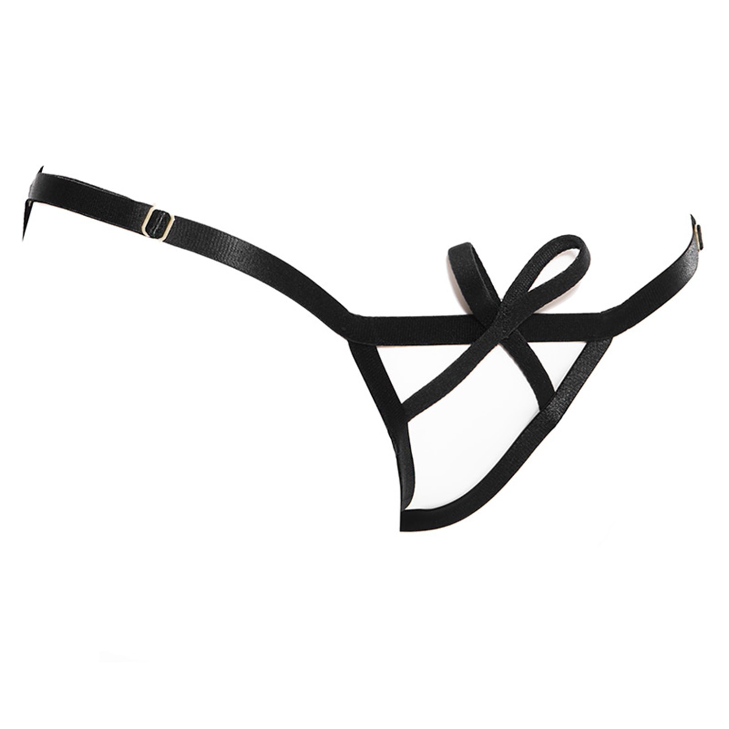 Reckless Wolf Women's Beau Black Frame Brief - Adjustable Soft Strapping With Bow Makes The Perfect Gift In Black