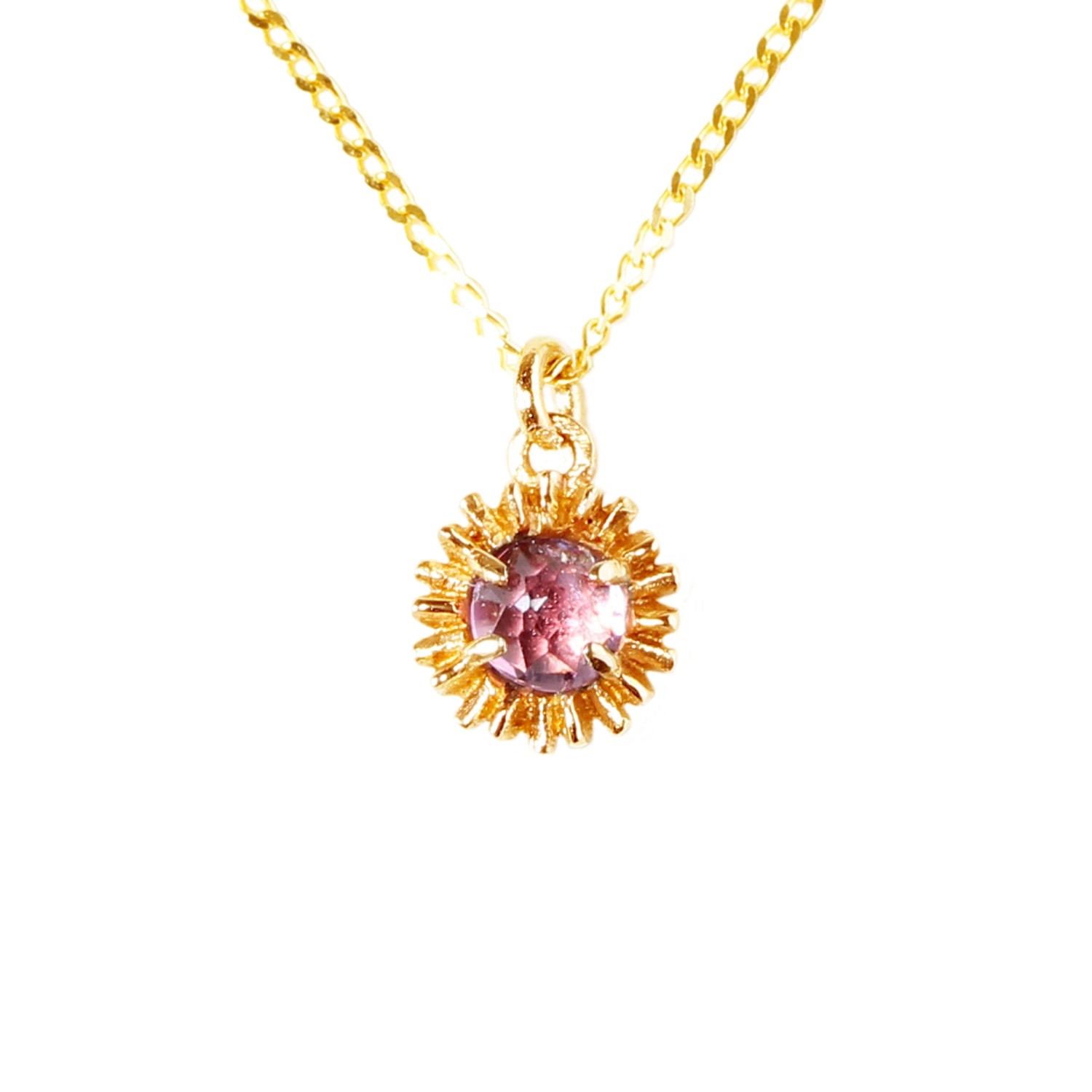 Lee Renee Women's Dahlia Bud Pink Tourmaline Necklace – Gold In Gold