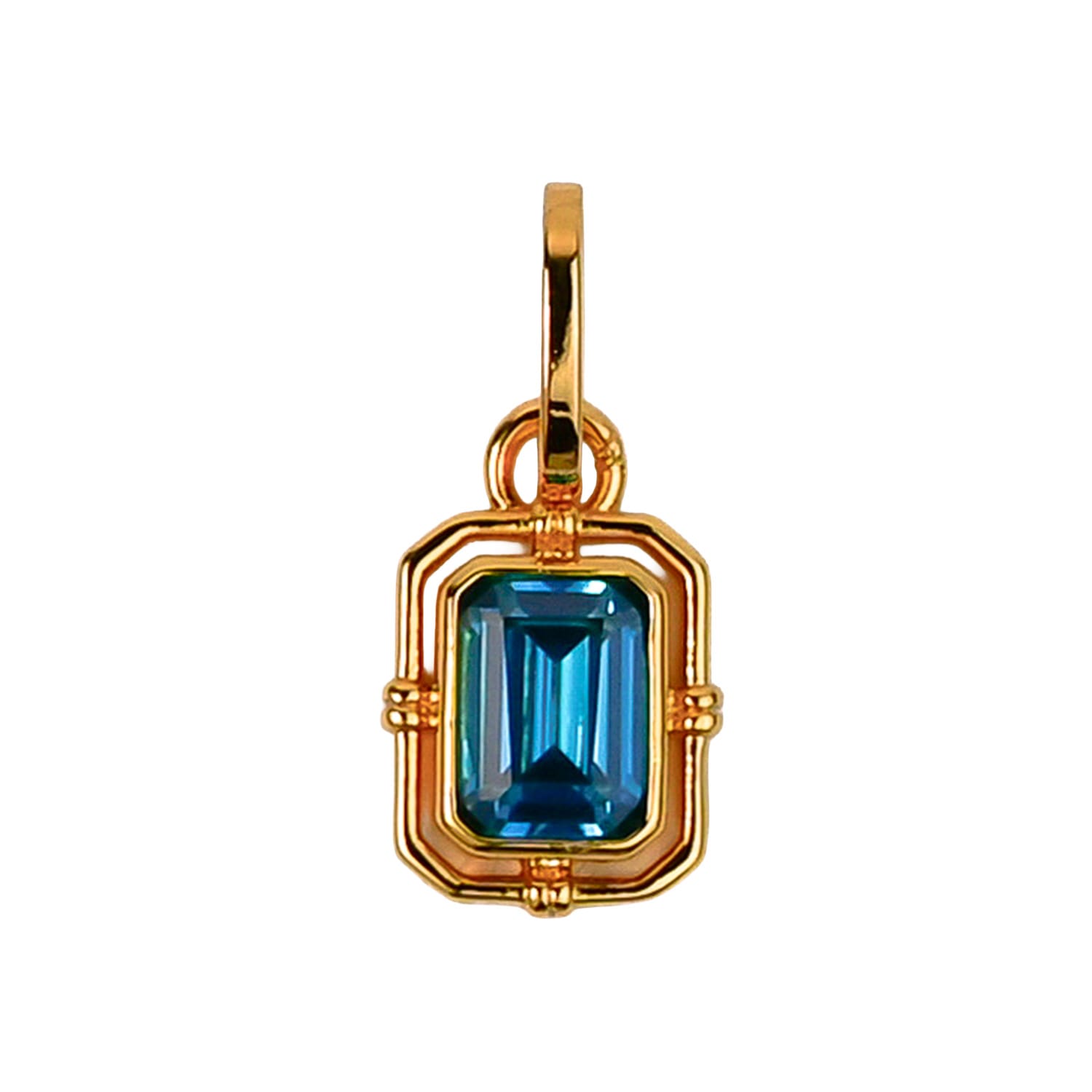 Zynnia Collective Women's Gold / Blue December/blue Topaz Birthstone Charm In Gold
